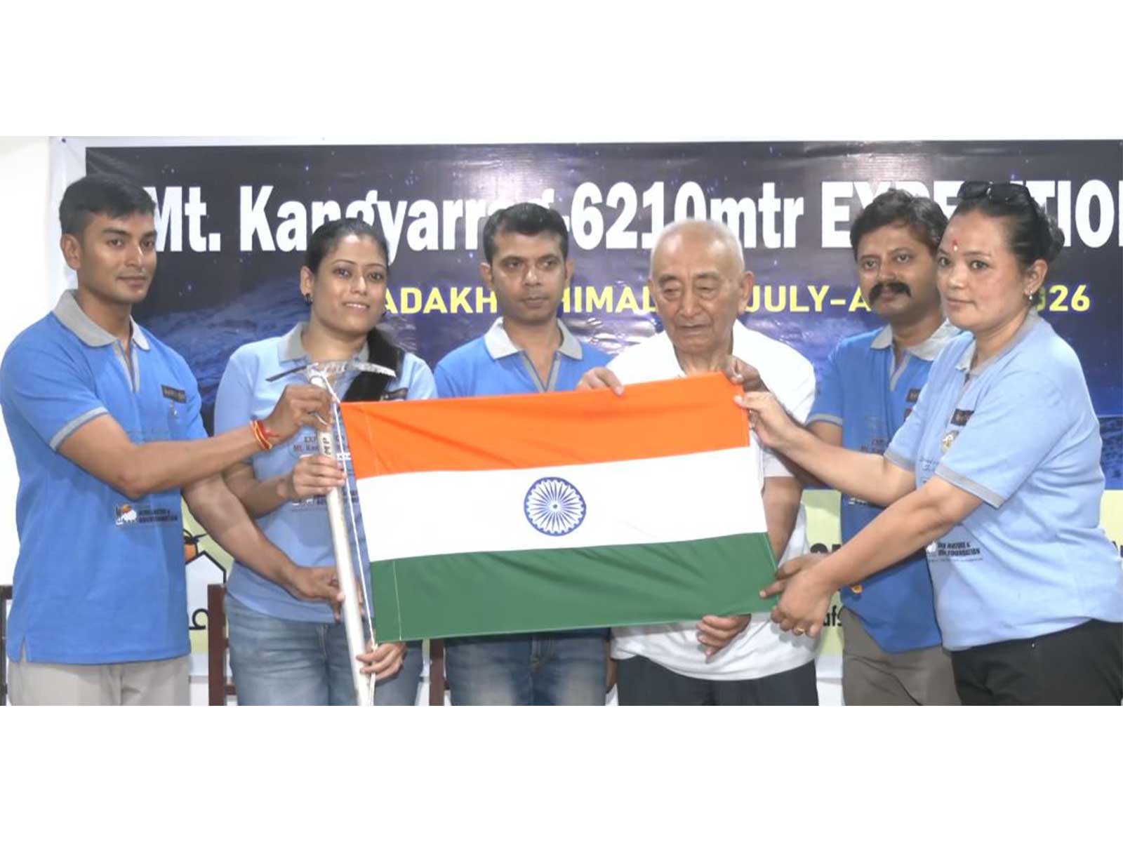 HNAF flagged off its Expedition 2026 to scale Mt Kangyarrag on Friday. (Photo: ANI)