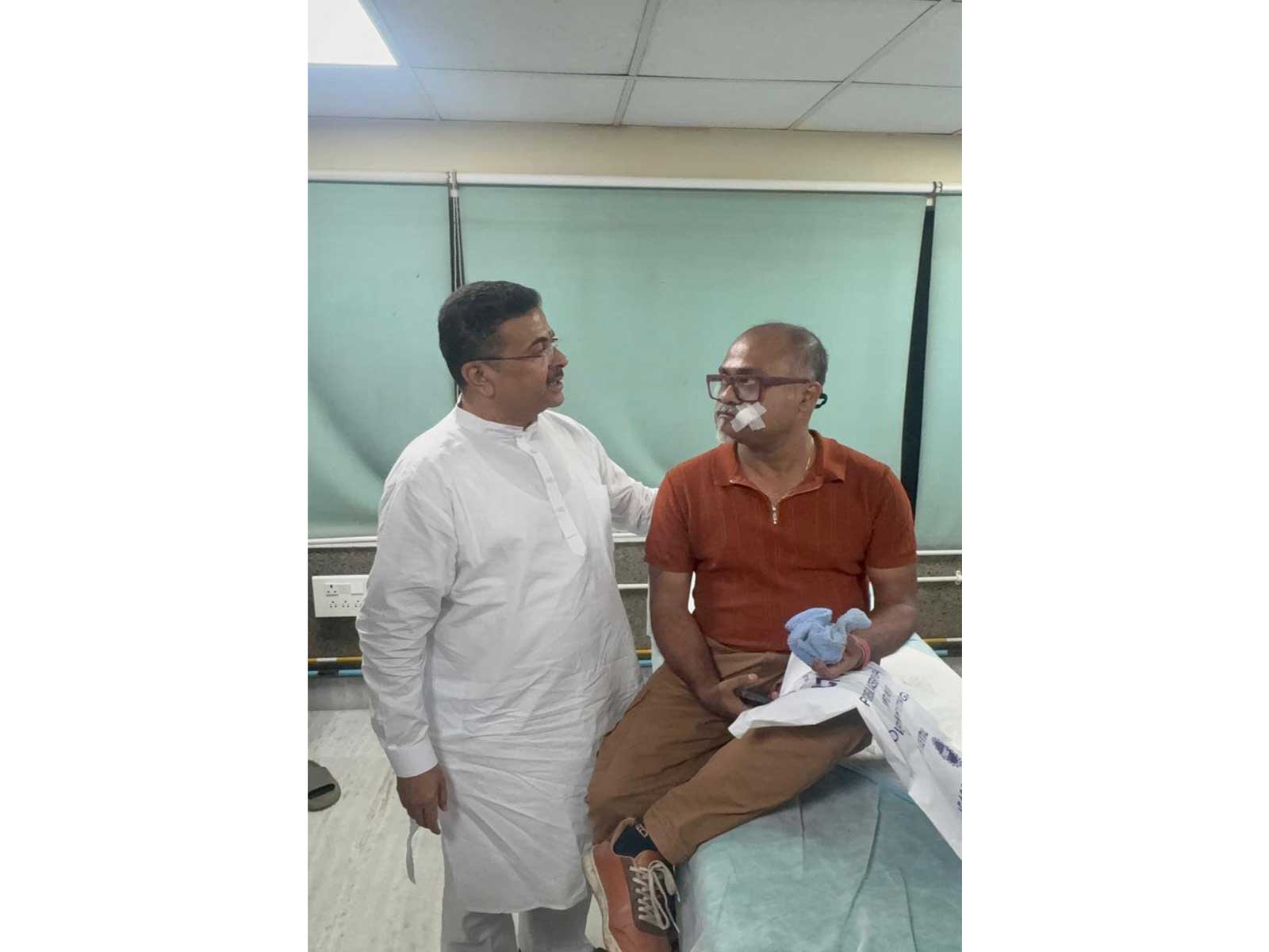 West Bengal CM Suvendu Adhikari meets injured in Kolkata protests (Photo/@SuvenduWB/X)