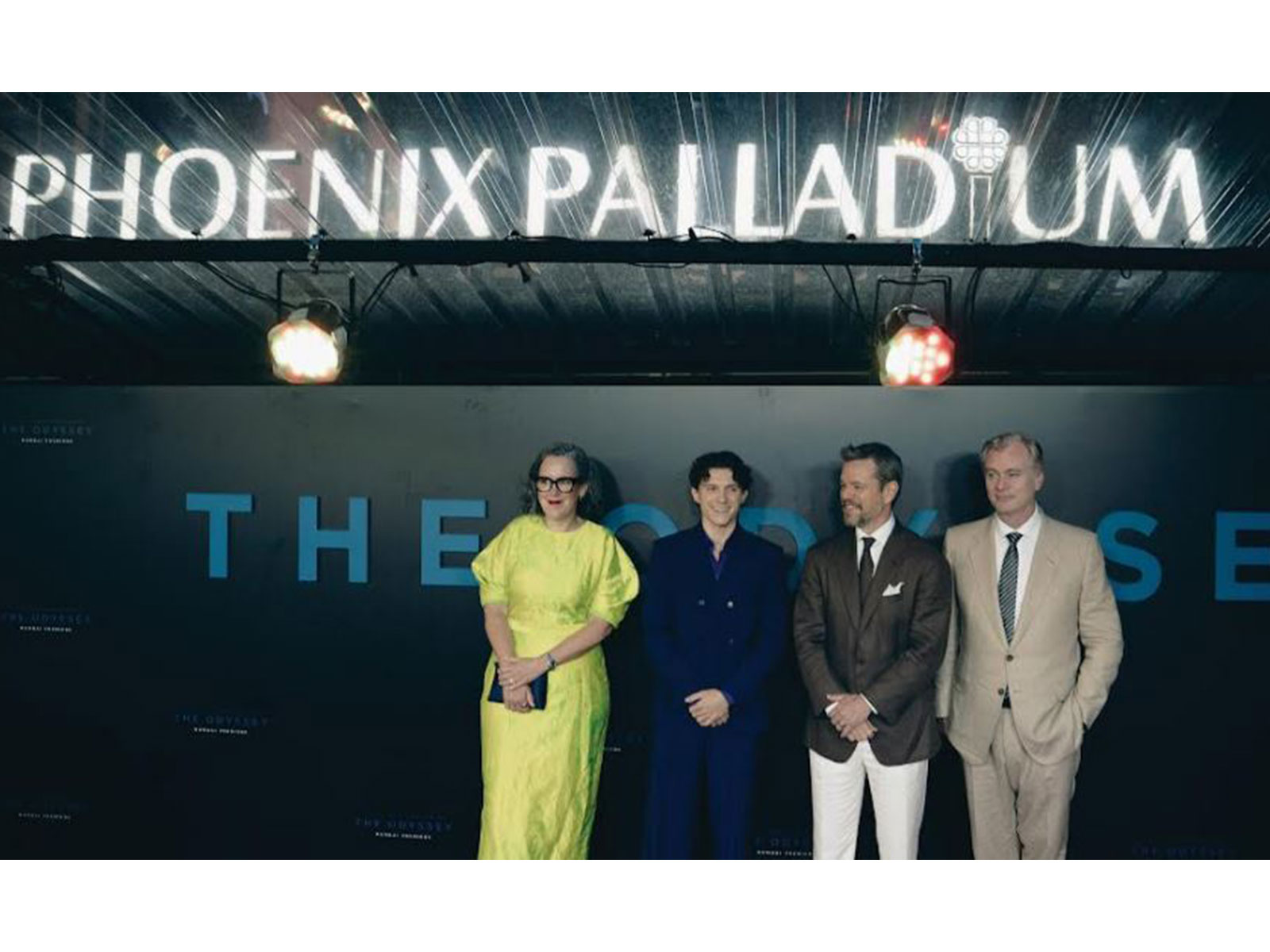  Emma Thomas, Tom Holland, Matt Damon and Christopher Nolan at PVR ICON, Phoenix Palladium