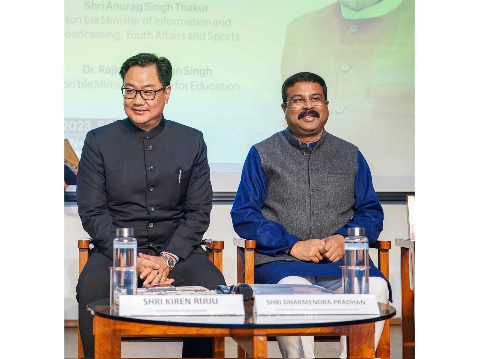 Union Parliamentary Affairs Minister Kiren Rijiju with Dharmendra Pradhan (Photo/X@KirenRijiju)