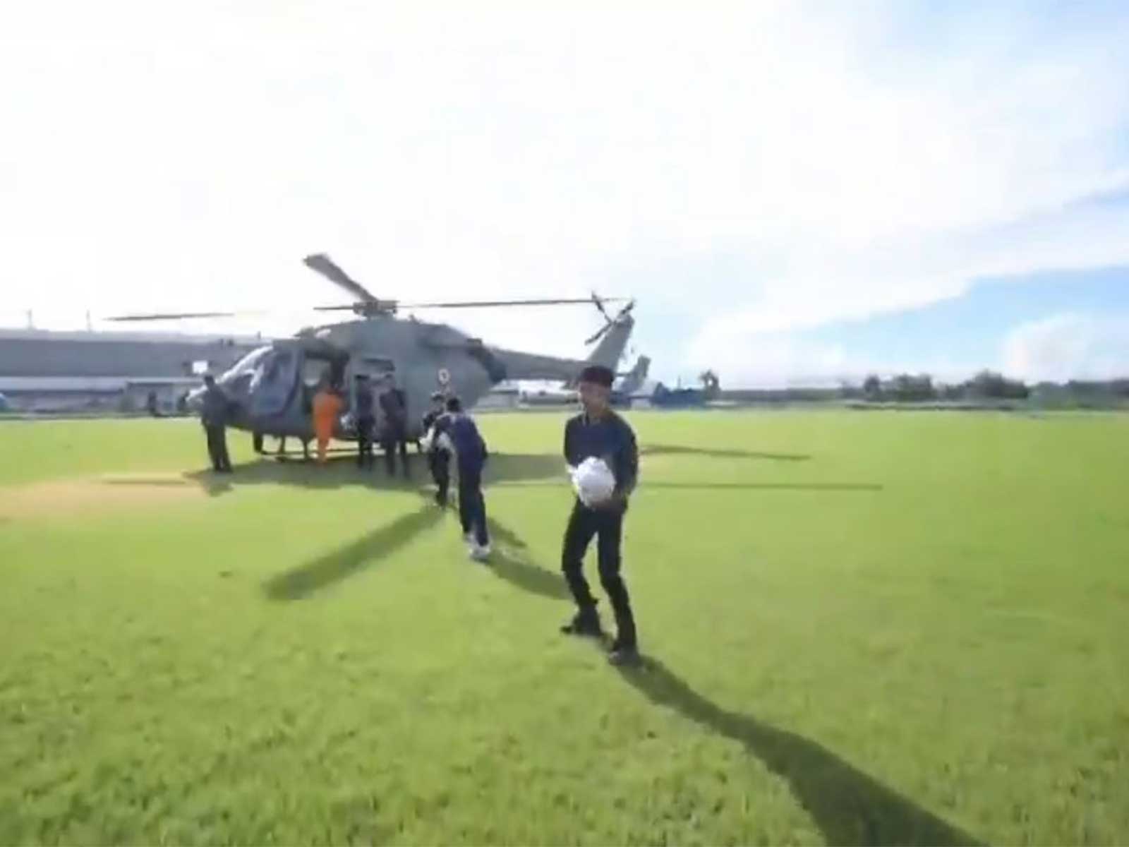 Air Force choppers used in Assam to airlift relief material and airdrop it to people (Photo X/Himanta Biswa Sarma)