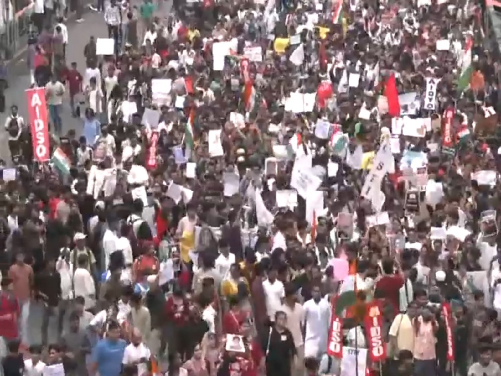 All India Democratic Students' Organisation protest in Kolkata over the NEET paper leak issue (File Photo/ANI)