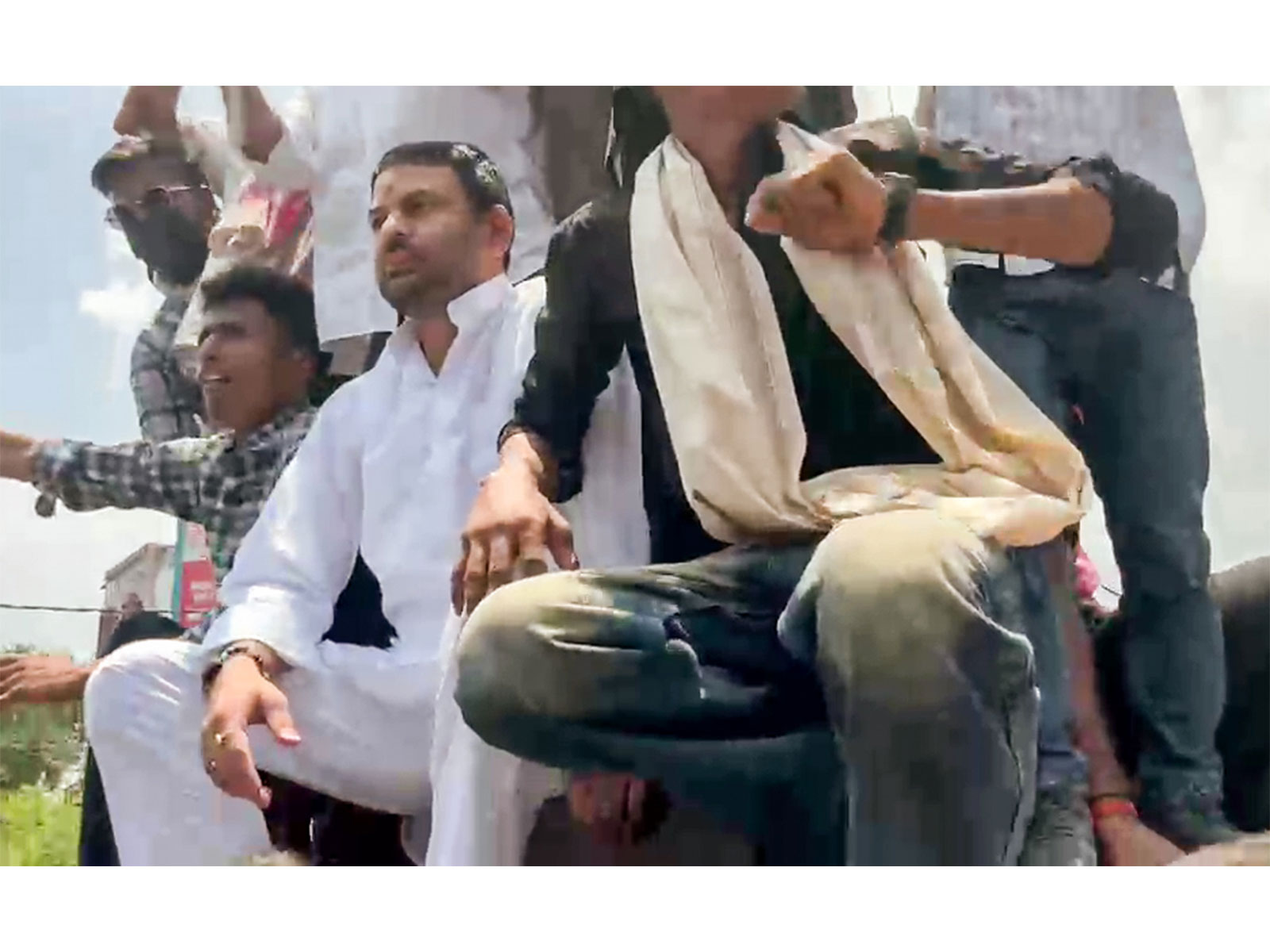 JJD's Tej Pratap Yadav amid 'Bihar Bandh' protest in Patna (File Photo/ANI)