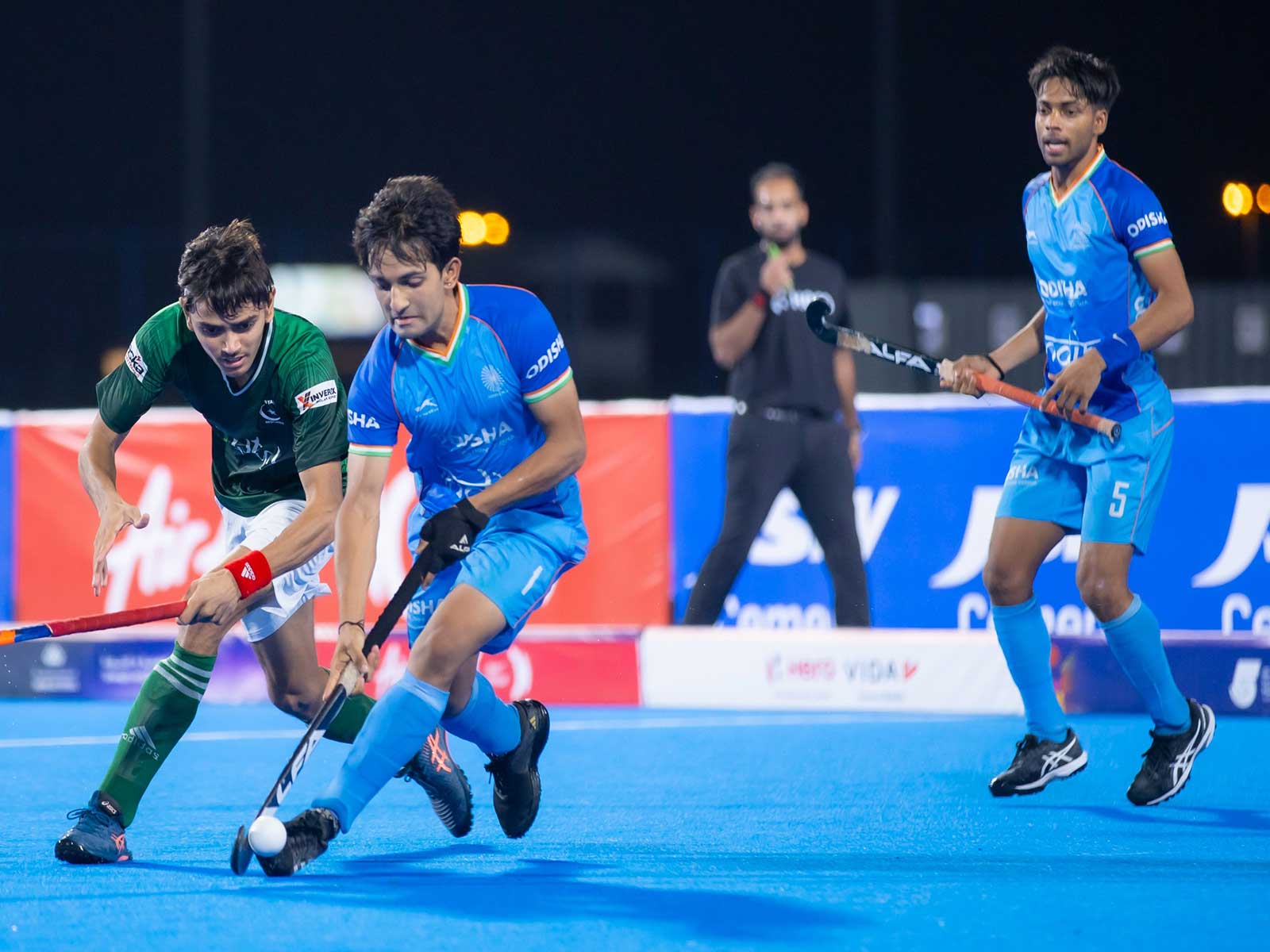 Indian Sub-Junior Men's players in action. (Photo/AHF)