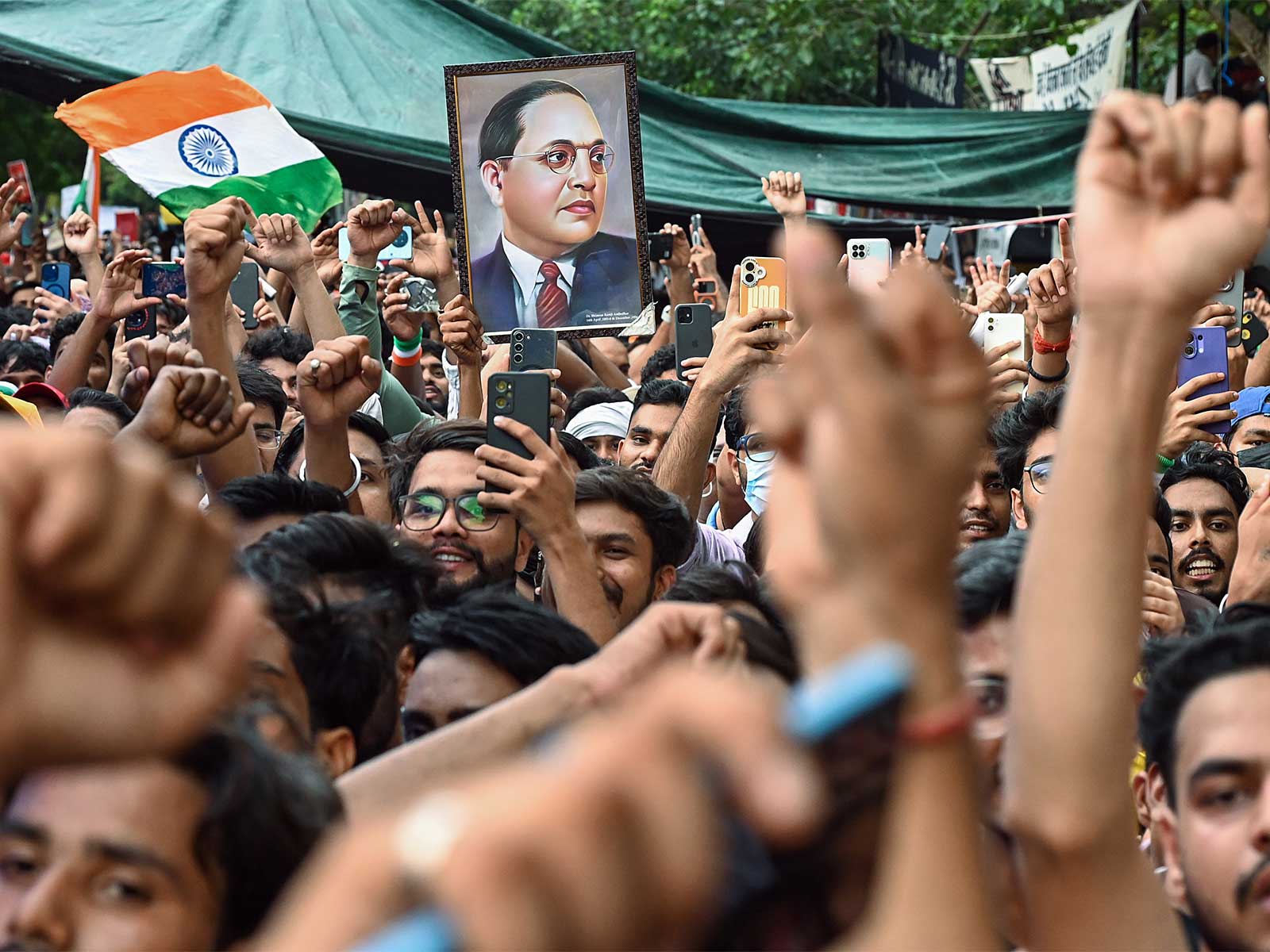 Visuals from Students Protest at Jantar Mantar (File Photo/ANI)