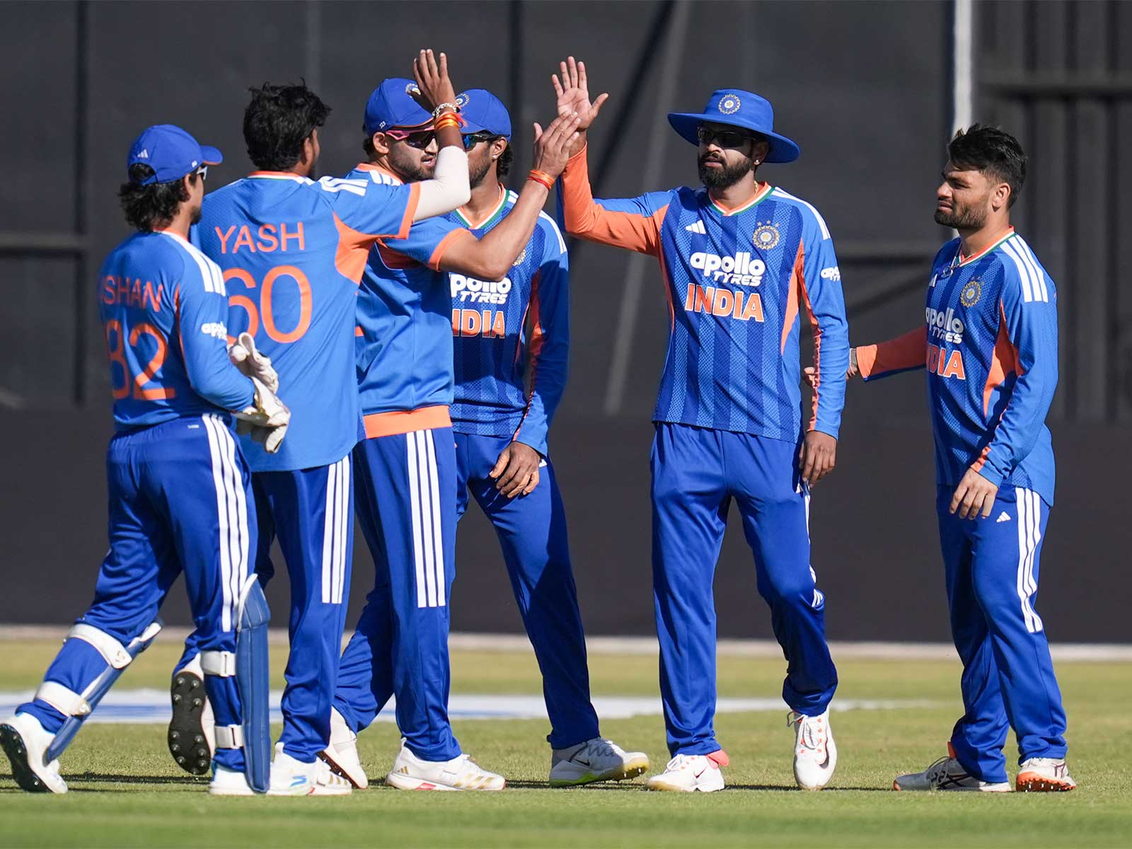 Indian cricket team celebrating a wicket against Zimbabwe. (Photo: X/ @BCCI)