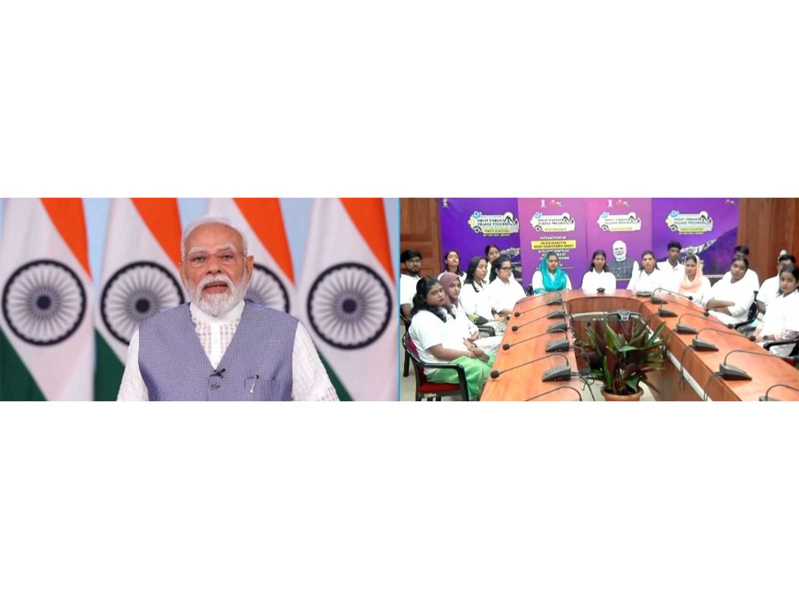 PM Modi congratulates participants of the 'Vibrant Village Programme (Photo/DD News)