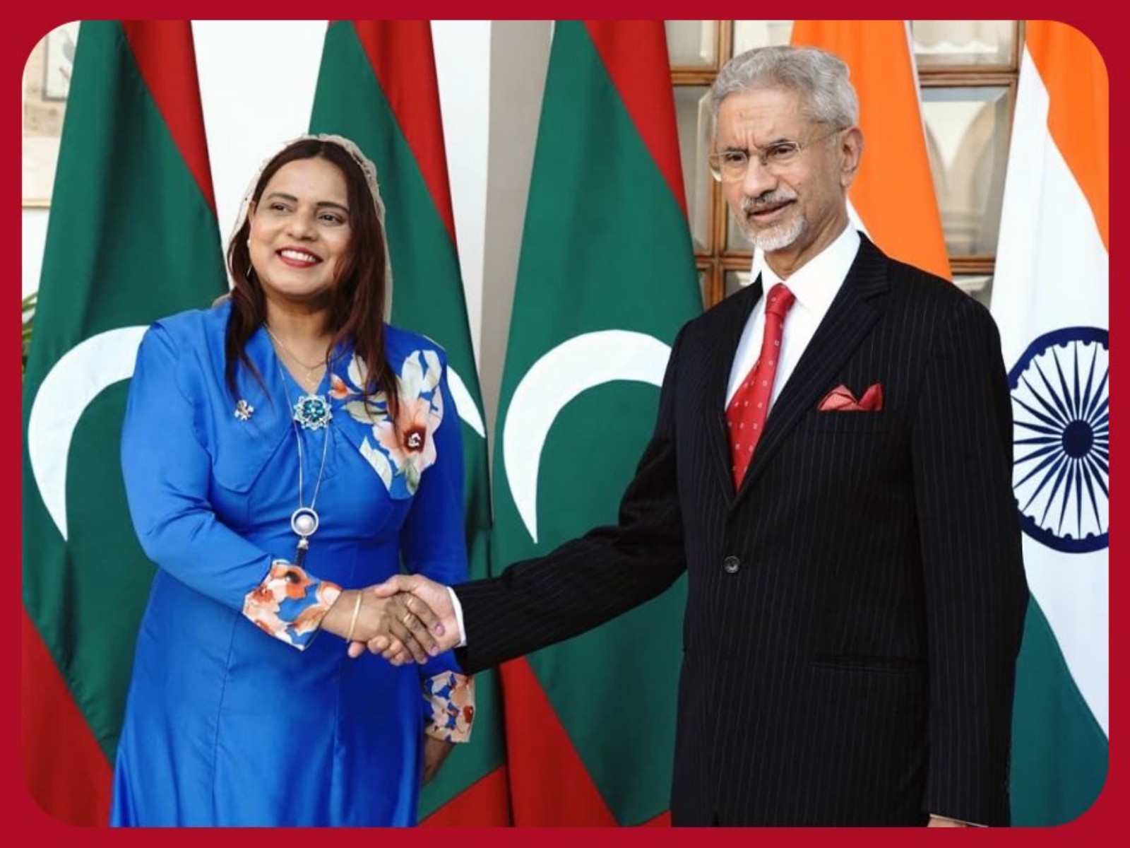 External Affairs Minister S Jaishankar with Maldives Foreign Minister Iruthisham Adam (Photo/X/@@DrSJaishankar)