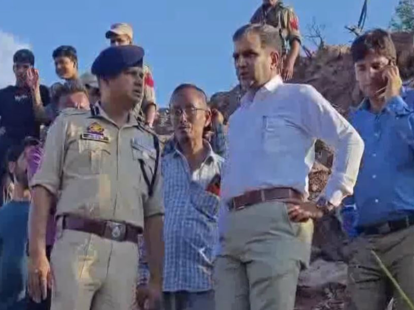 Deputy Commissioner Ramban Mohammad Alyas Khan reviewing the ongoing restoration work (Photo/ANI)