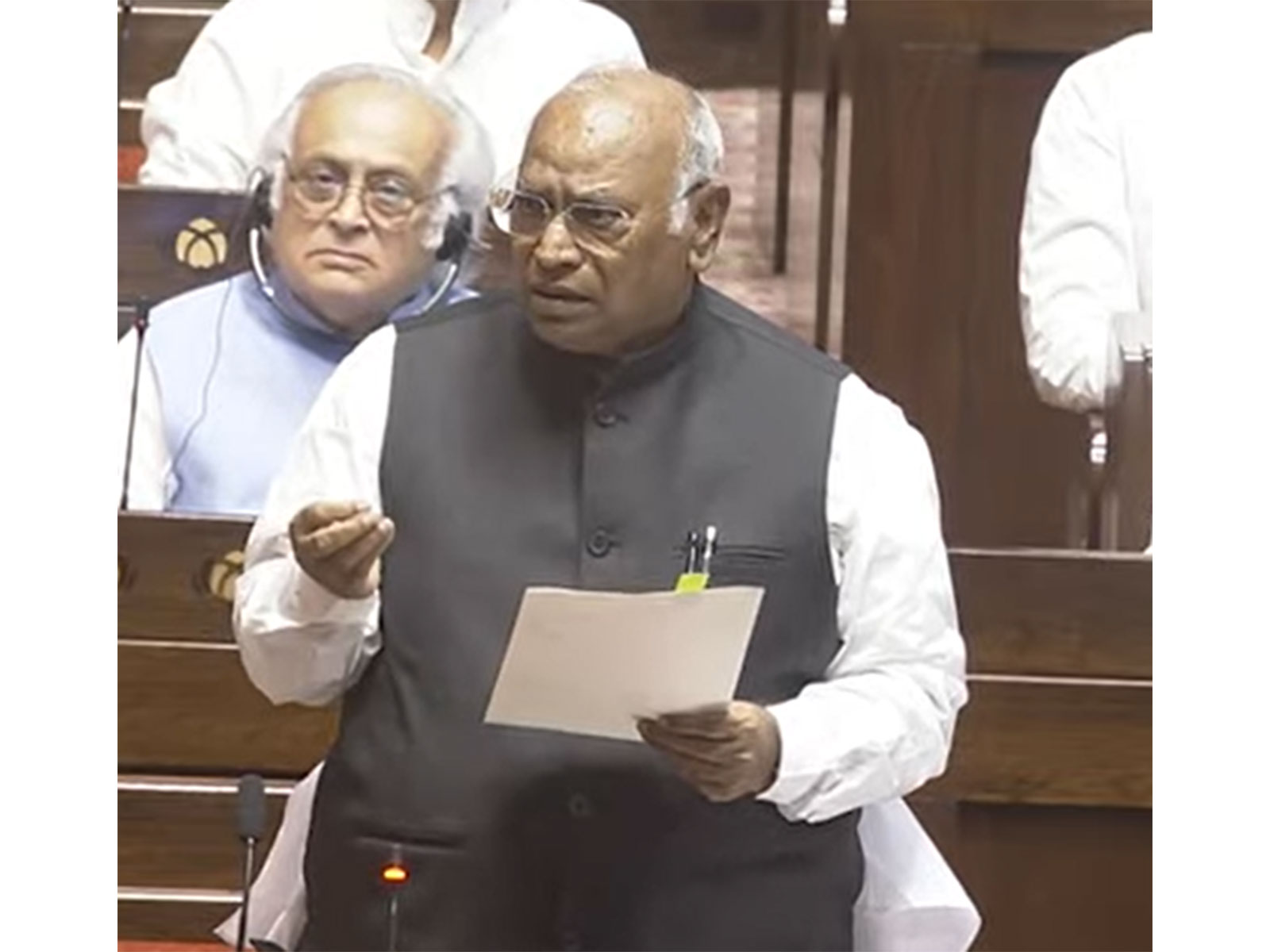 Leader of Opposition in Rajya Sabha Mallikarjun Kharge (Photo: Sansad TV)