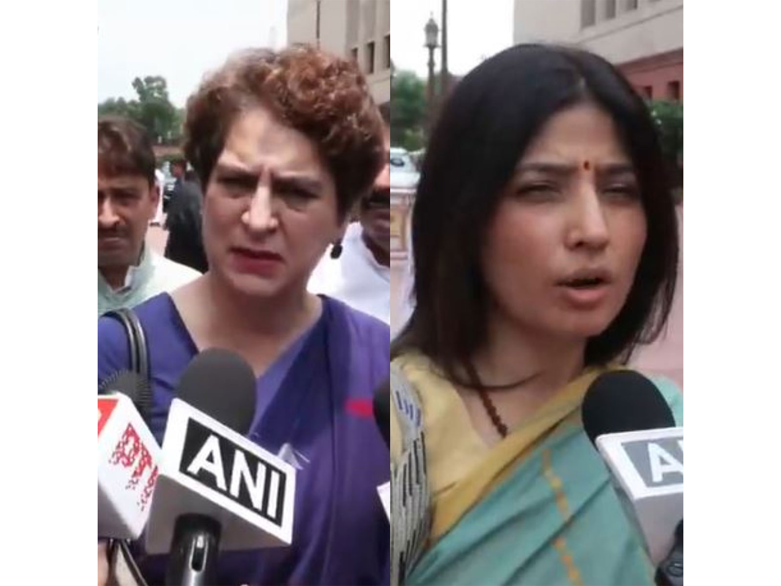 Congress MP Priyanka Gandhi Vadra and Samajwadi Party MP Dimple Yadav (Photo/ANI)