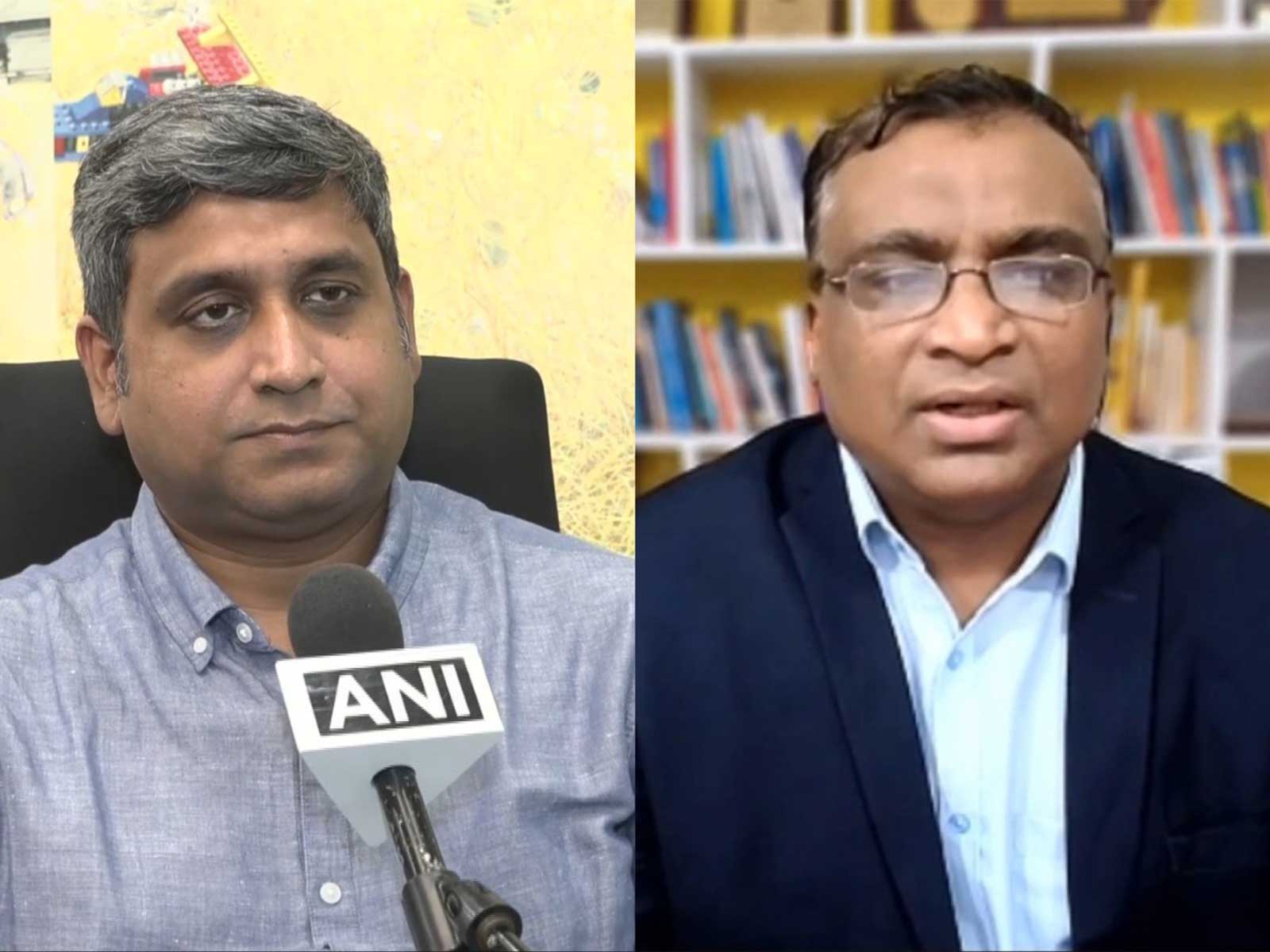 Piramal Finance Chief Economist Debopam Chaudhuri and Devarsh Vakil, Head of Prime Research at HDFC Securities (Photo/ANI)