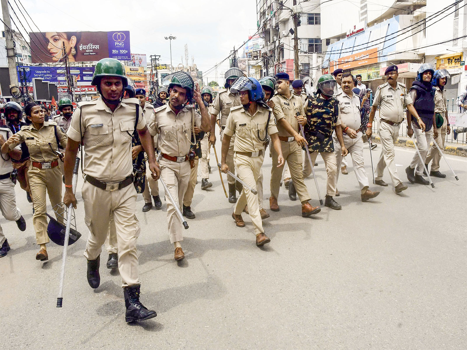 Police Personnel Patrol During Bihar Bandh in Patna (File Photo/ANI) 