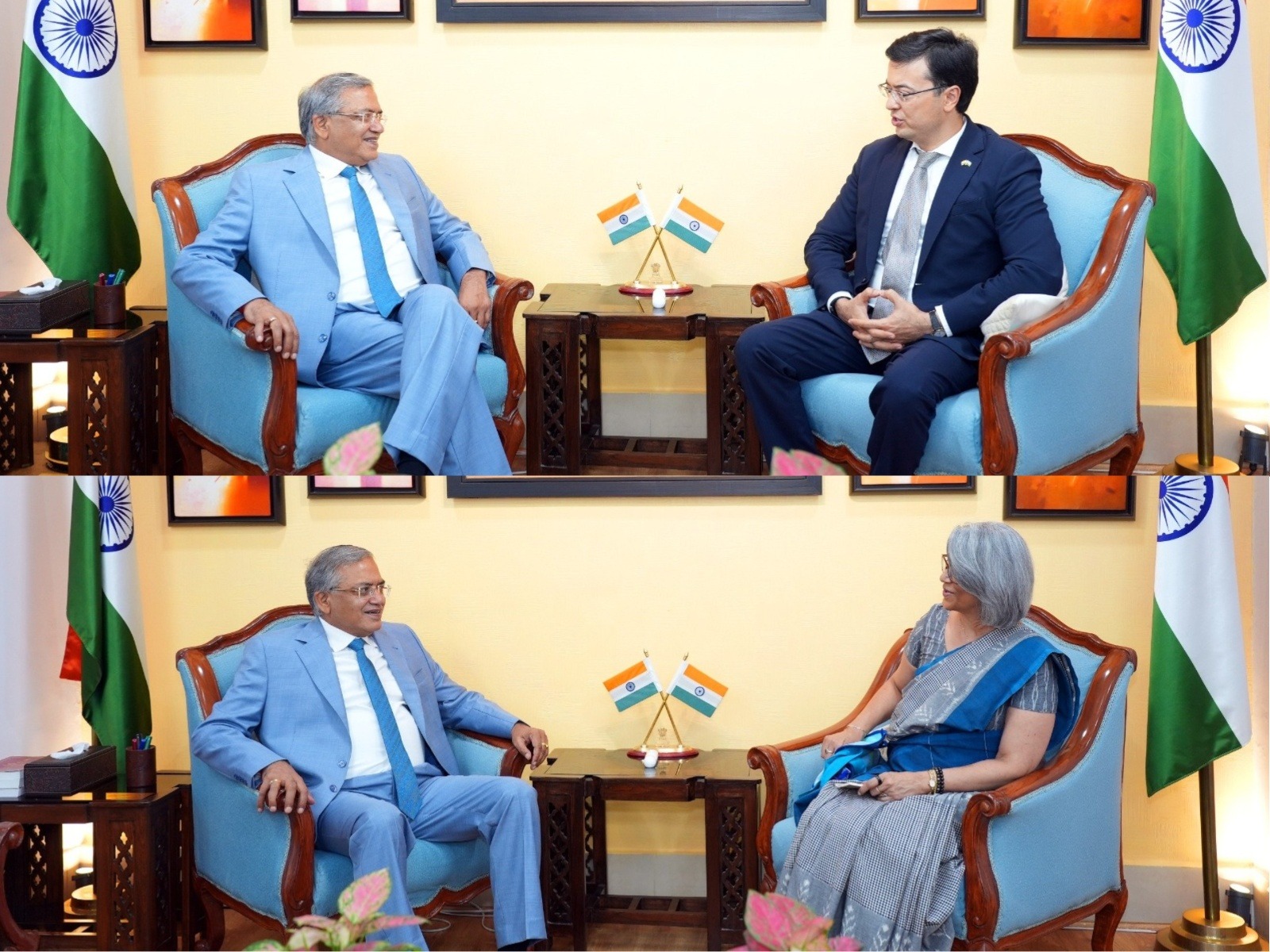 Chief Election Commissioner Gyanesh Kumar holds bilateral meetings with  Ambassador of Uzbekistan Sardor Rustambaev and High Commissioner of Sri Lanka to India Mahishini Colonne
