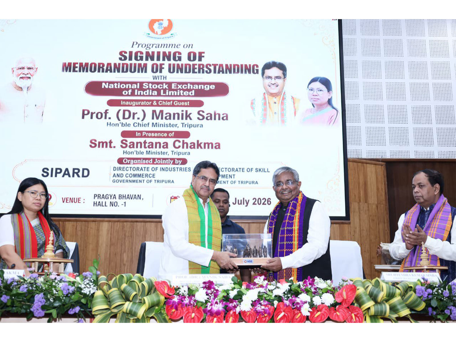 Tripura signs three MoUs with NSE to promote financial literacy. (Photo-X/@DrManikSaha2)
