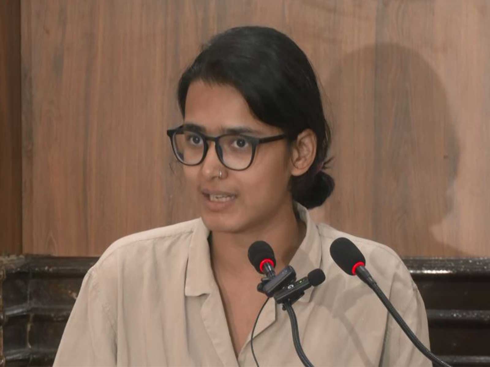 All India Students' Association national president Neha Bora (Photo/ANI)