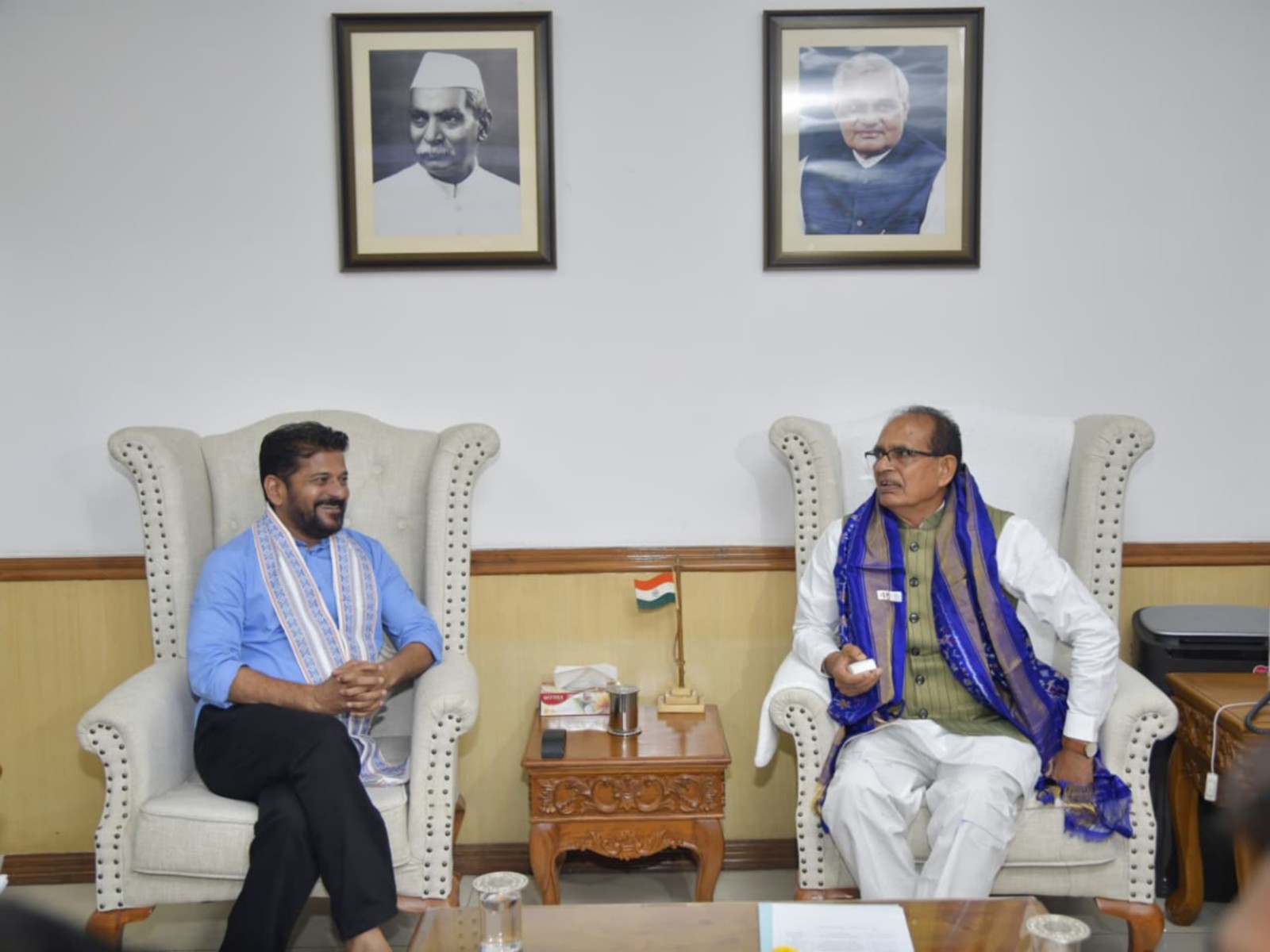 Telangana CM Revanth Reddy and Union Minister Shivraj Singh Chouhan (Photo/TelanganaCMO)