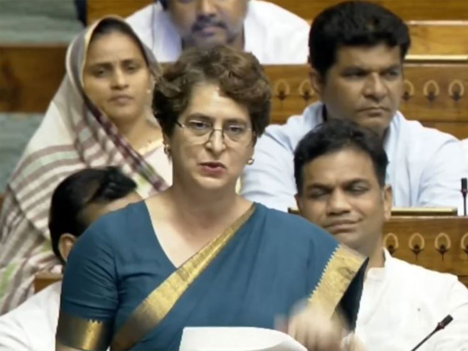 Congress Lok Sabha MP Priyanka Gandhi Vadra (Photo/SansadTV)