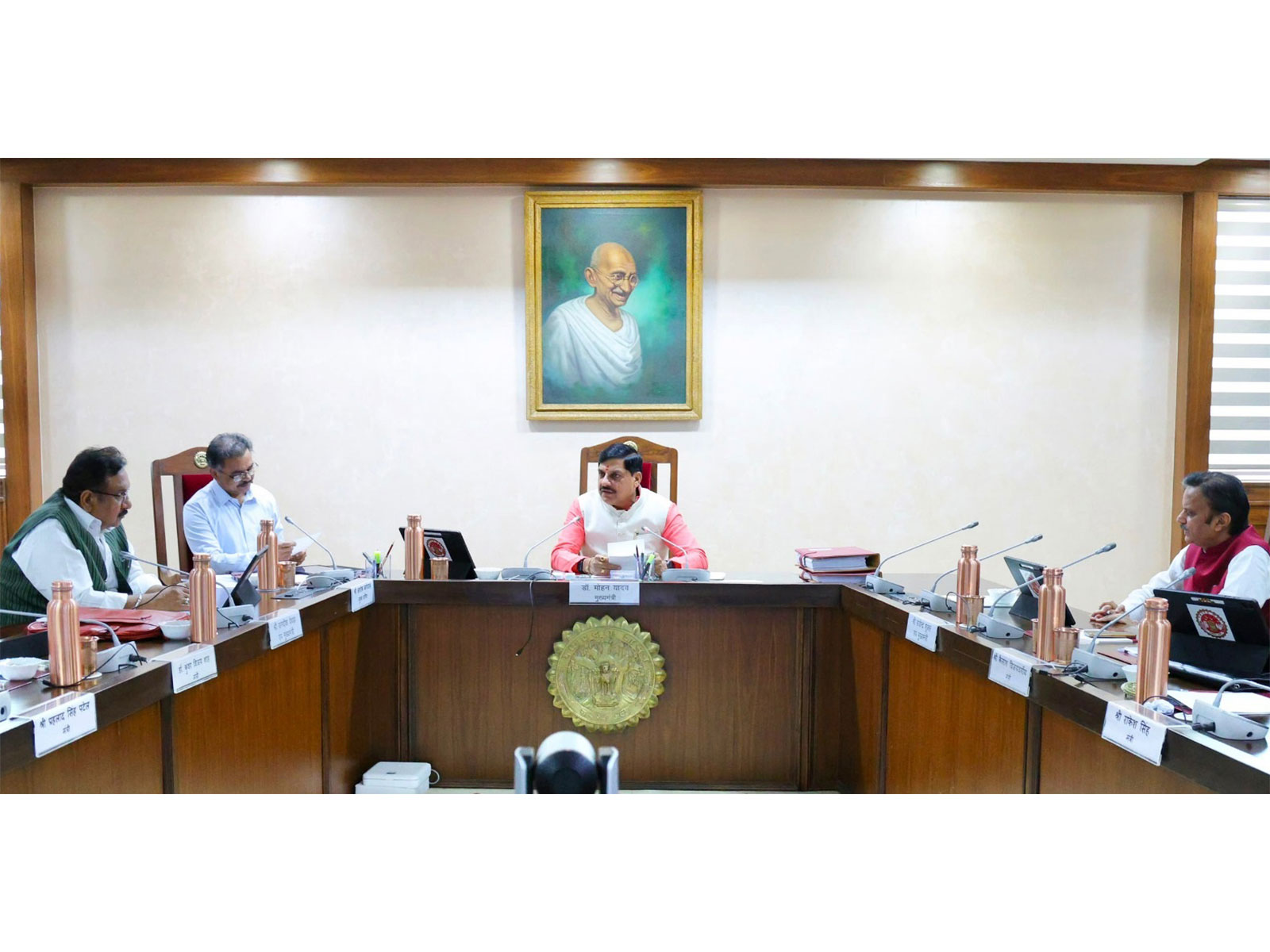 MP CM Mohan Yadav is chairing the cabinet meeting (Photo/DPR)