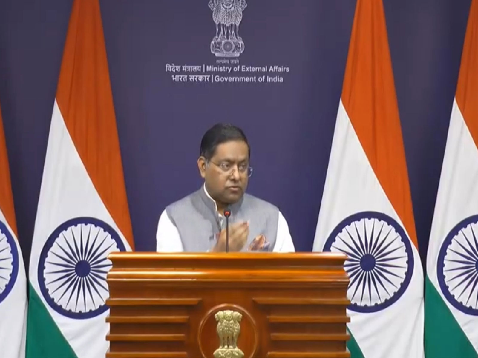 MEA Spokesperson Randhir Jaiswal (Photo/Youtube@Ministry of External Affairs, India)