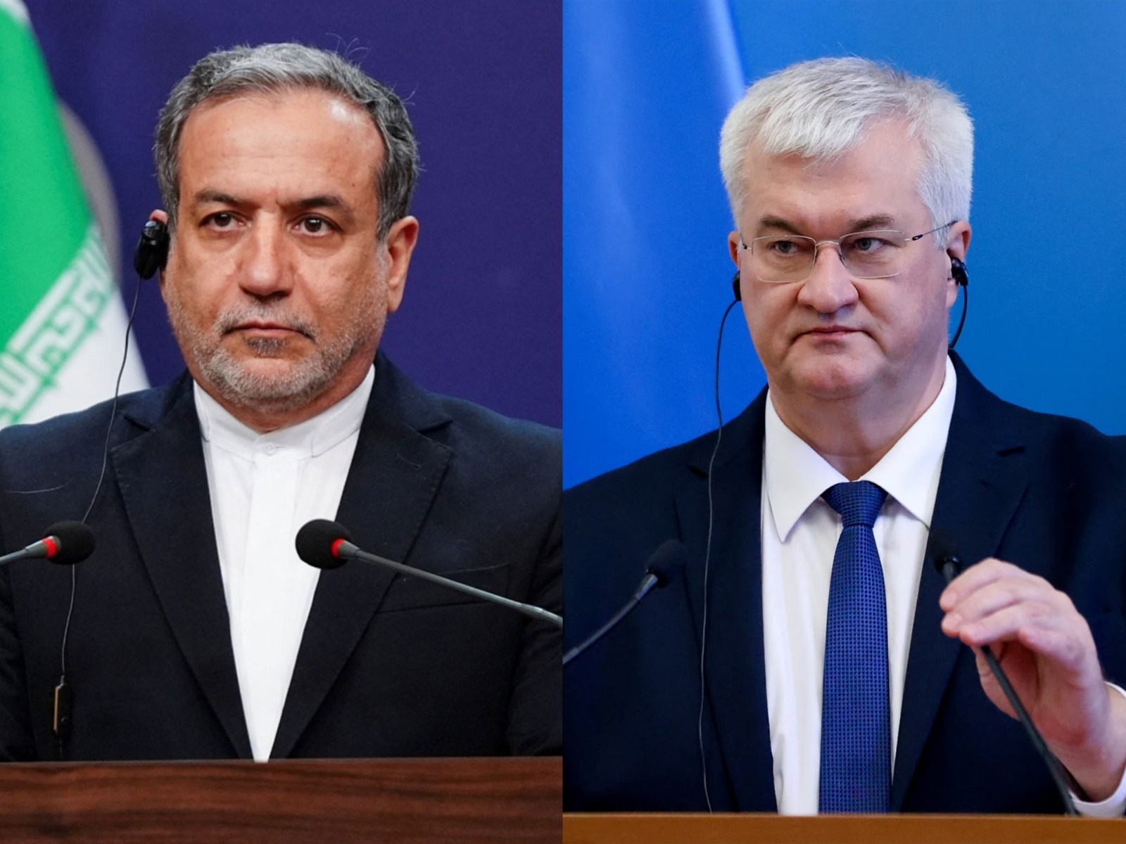 Iranian Foreign Minister Seyyed Abbas Araghchi and Ukraine Foreign Minister Andrii Sybiha (Photos/Reuters)