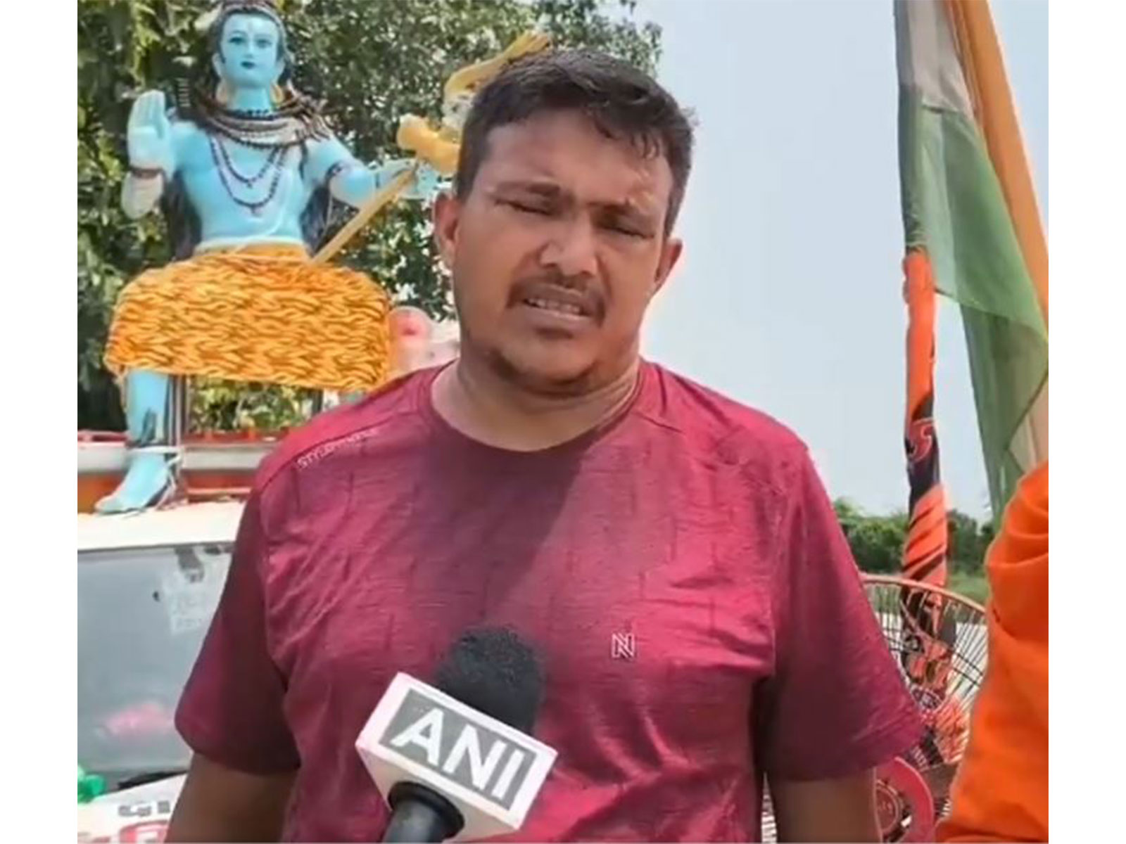 Kanwar pilgrim Narendra Jat (Photo/ANI)