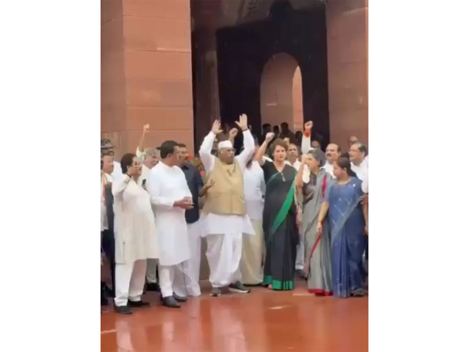 Opposition leaders stage protest in Parliament on July 24 (File Photo/ANI)