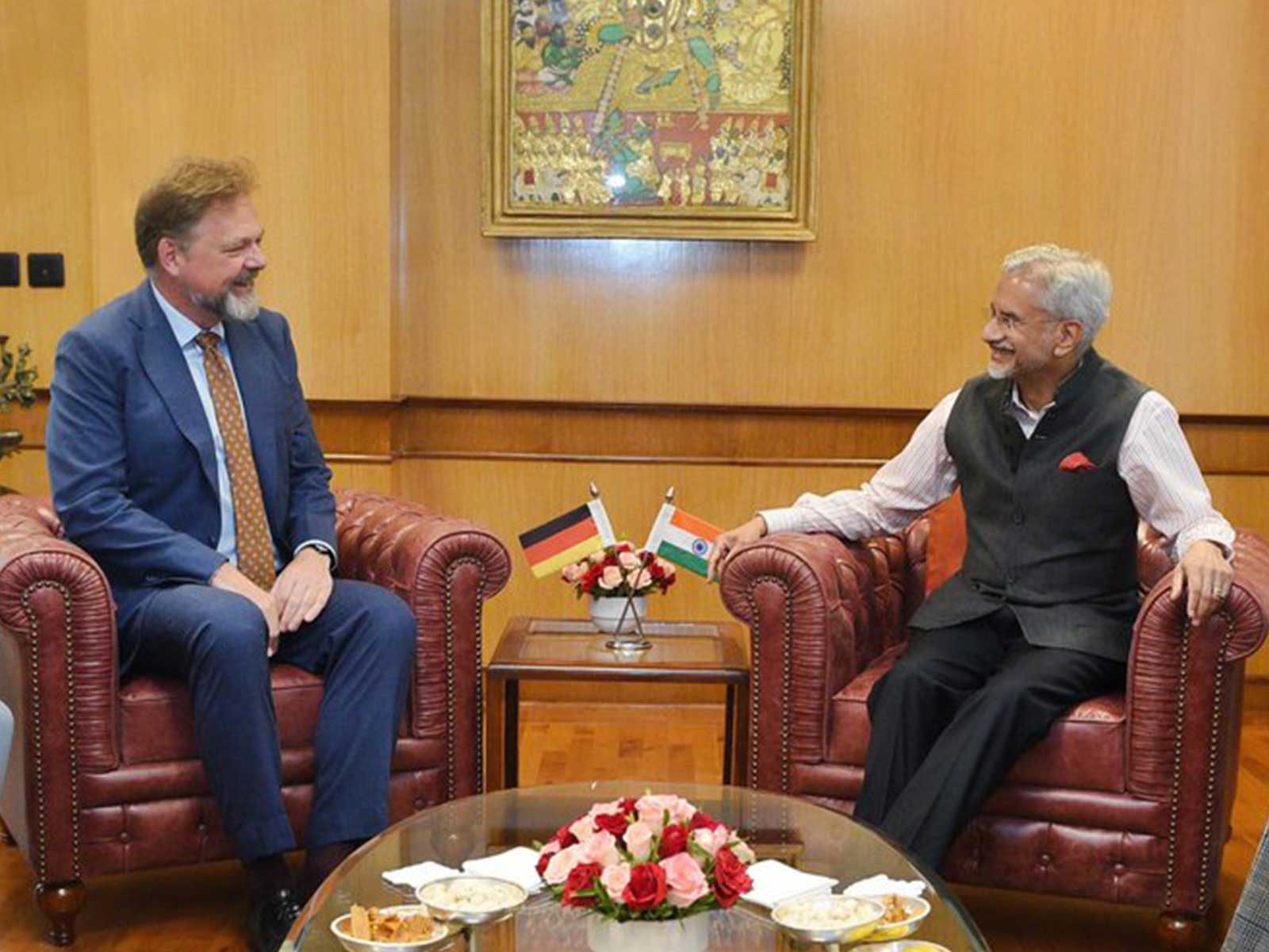 EAM Jaishankar bids farewell to German ambassador to India Philipp Ackermann (Photo/X/@DrSJaishankar)