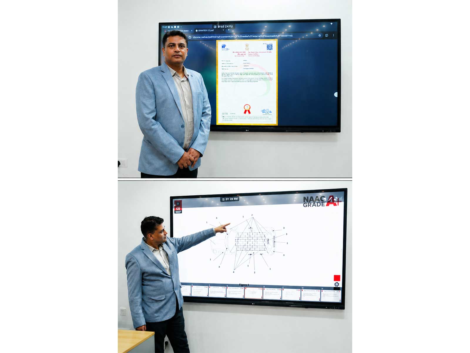 Prof Ashish Sharma, Research Scholar Chandigarh University demonstrating the patent applicability certified by the Union Government's Patent Office