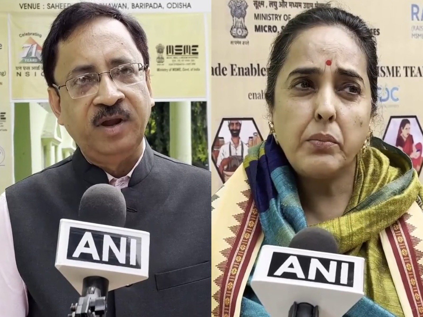 Manoj Mohan Sinha, Zonal Manager, MSME (GoI), Rasmi Rajalaxmi Bhanja Deo, HH, Mayurbhanj (Photo/ANI)