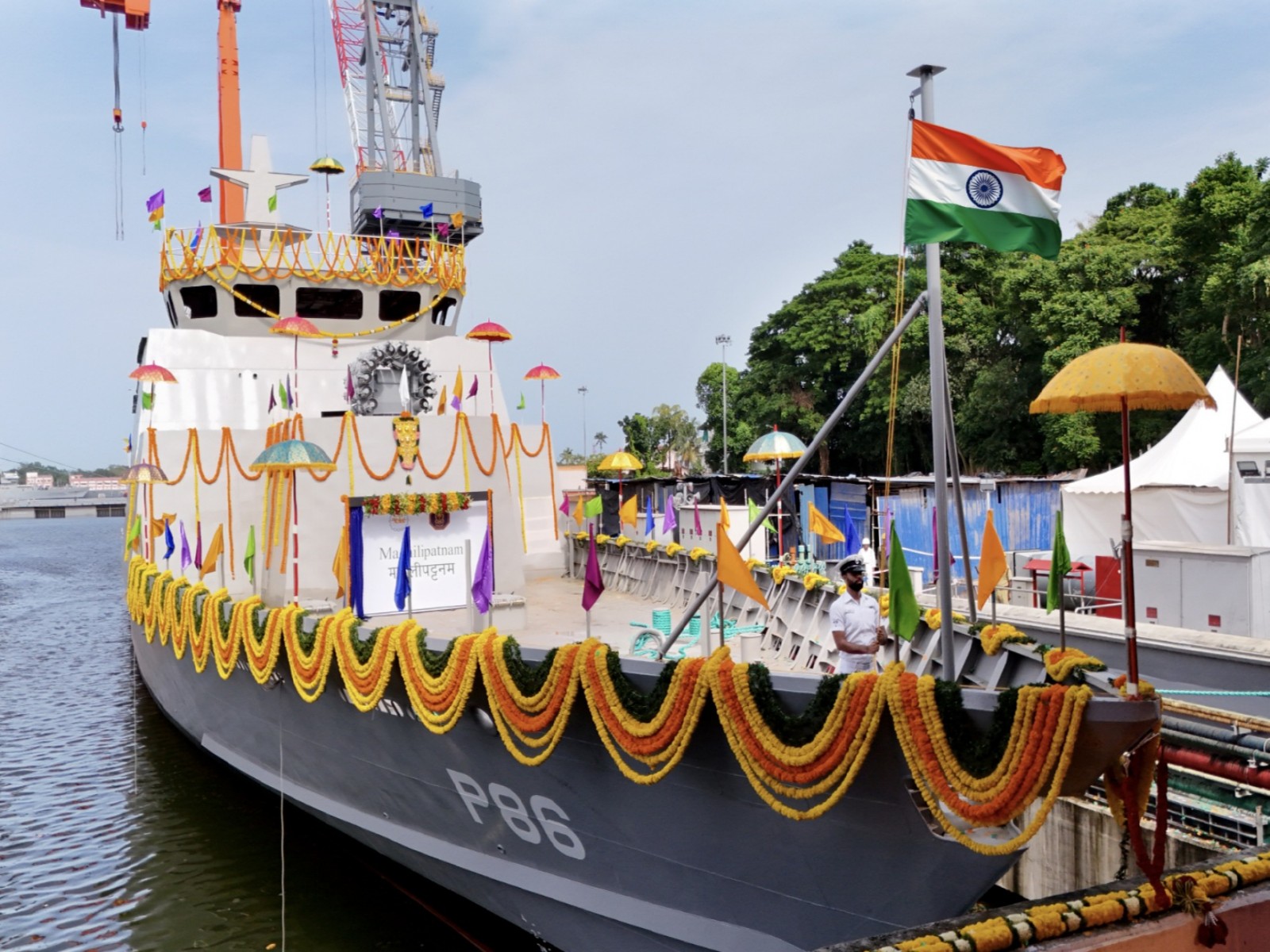 Indian Navy launches Machilipatnam BY 529 (Photo/IndianNavy)