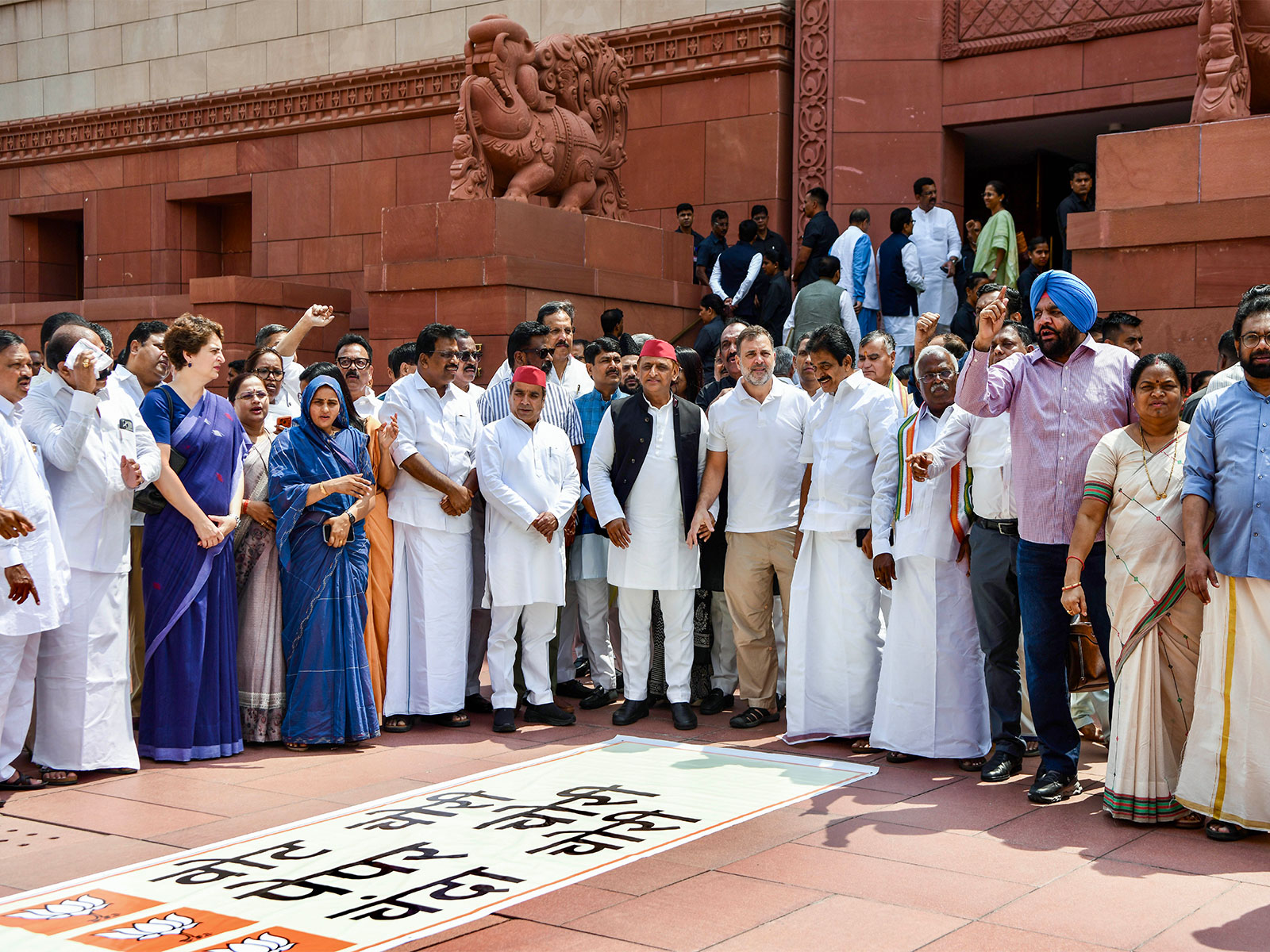Opposition MPs at Parliament complex (File Photo/ANI)