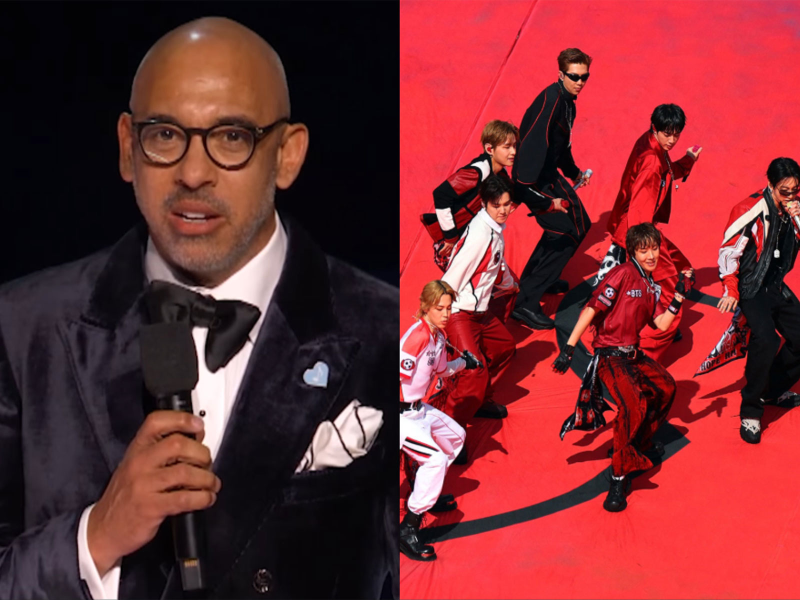 Grammy CEO Harvey Mason Jr., BTS (Photo/Instagram/@grammys), (Photo/Reuters)