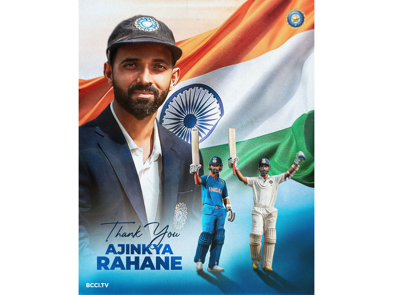 BCCI pays tribute to Ajinkya Rahane after he announced international retirement (Photo: X/@BCCI)