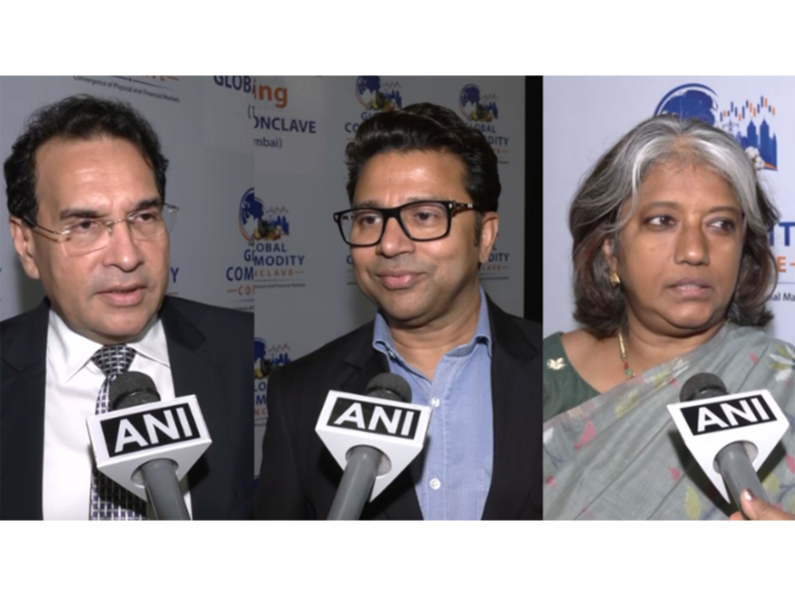 Sushil Kothari, President, Bharat Metal Exchange, Ajay Garg, Alternate President, CPAI and Praveena Rai, MD & CEO, MCX India (Photo/ANI)