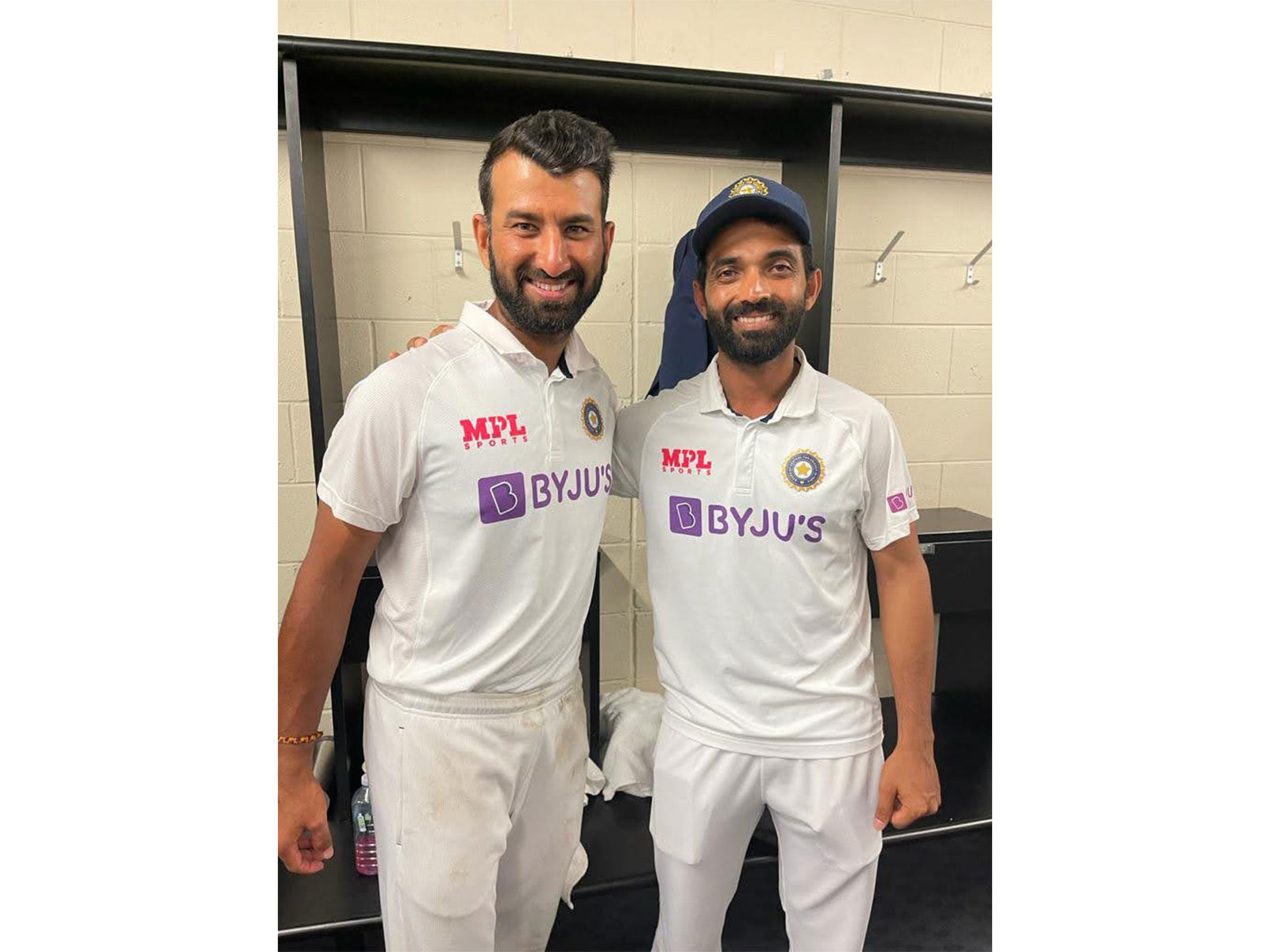 Cheteshwar Pujara (L) and Ajinkya Rahane (R) (Photo: X/@cheteshwar1)