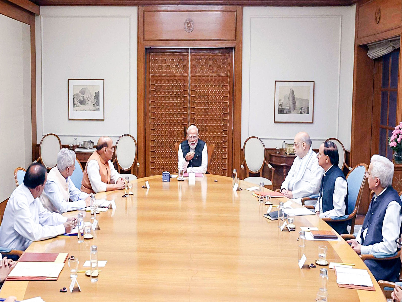 File Photo of Prime Minister Narendra Modi during CCS meeting (Photo/ANI)