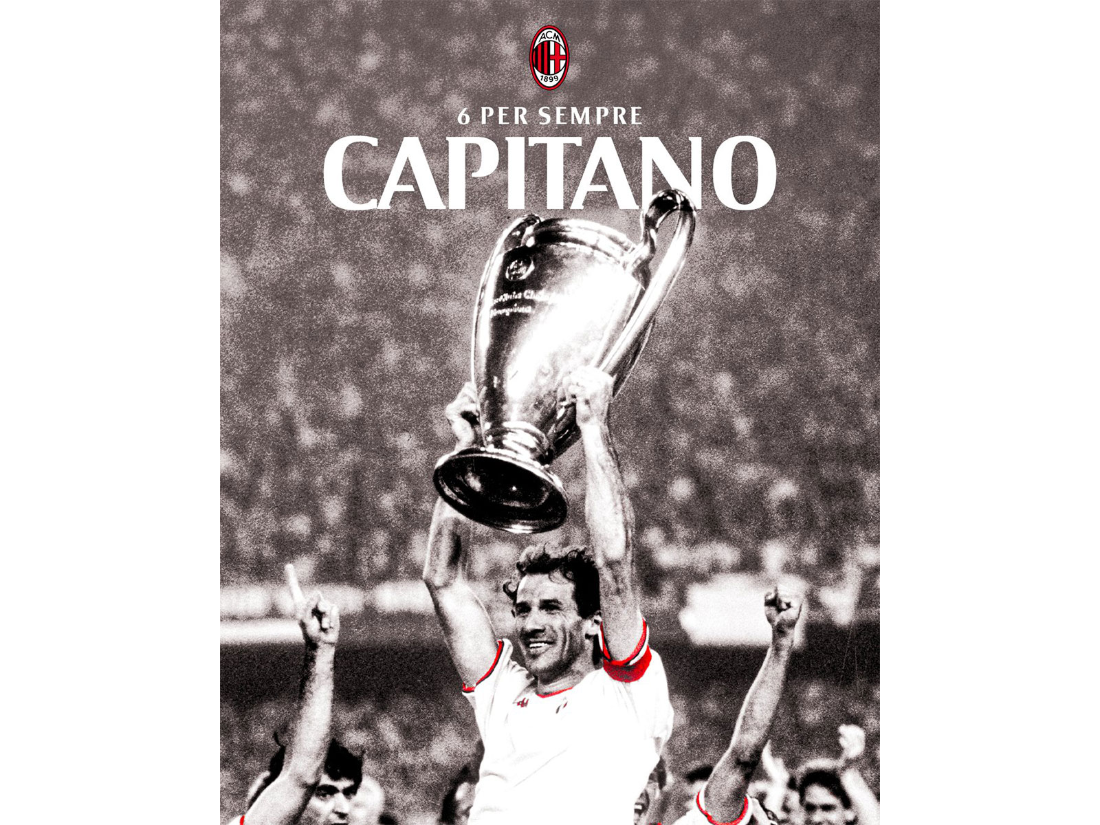 AC Milan's tribute poster for Franco Baresi (Photo: @acmilan X)
