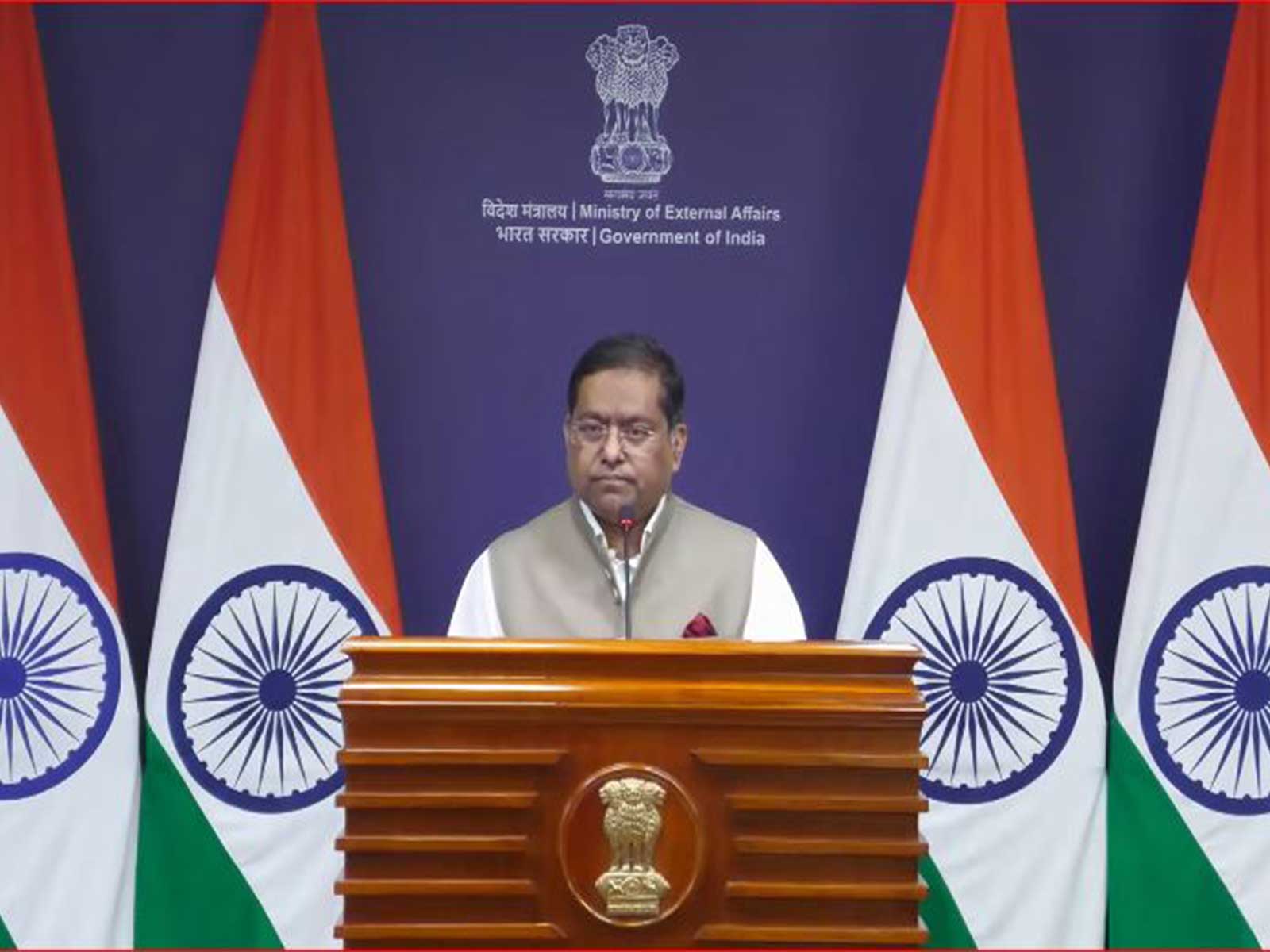 MEA SpokespersoN Randhir Jaiswal (Photo/Youtube@MEAIndia)