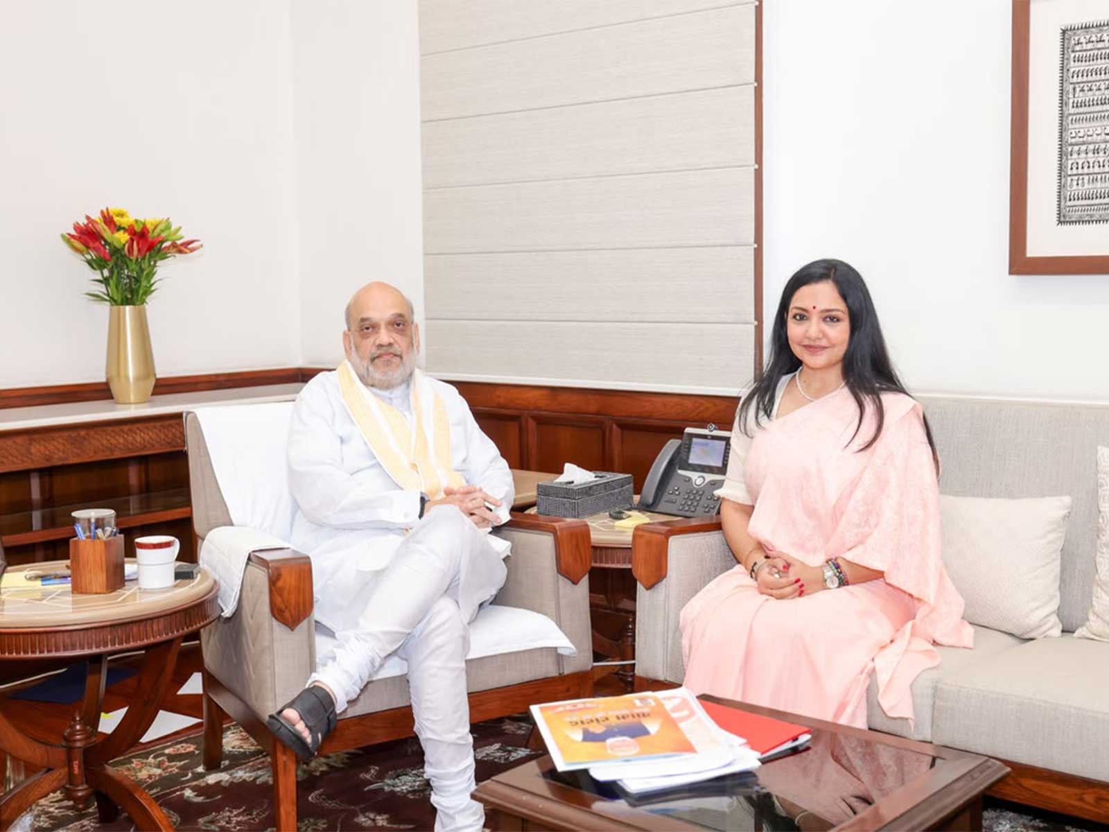 NCPI MP June Maliah meets Amit Shah (Photo/ANI)