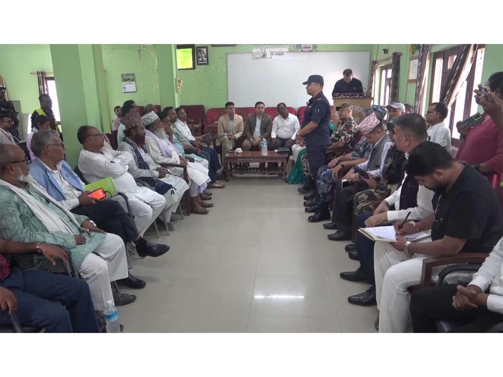Visual from the all-party meeting held in Janakpur to resolve ongoing tensions in Nepal (Photo/ANI)