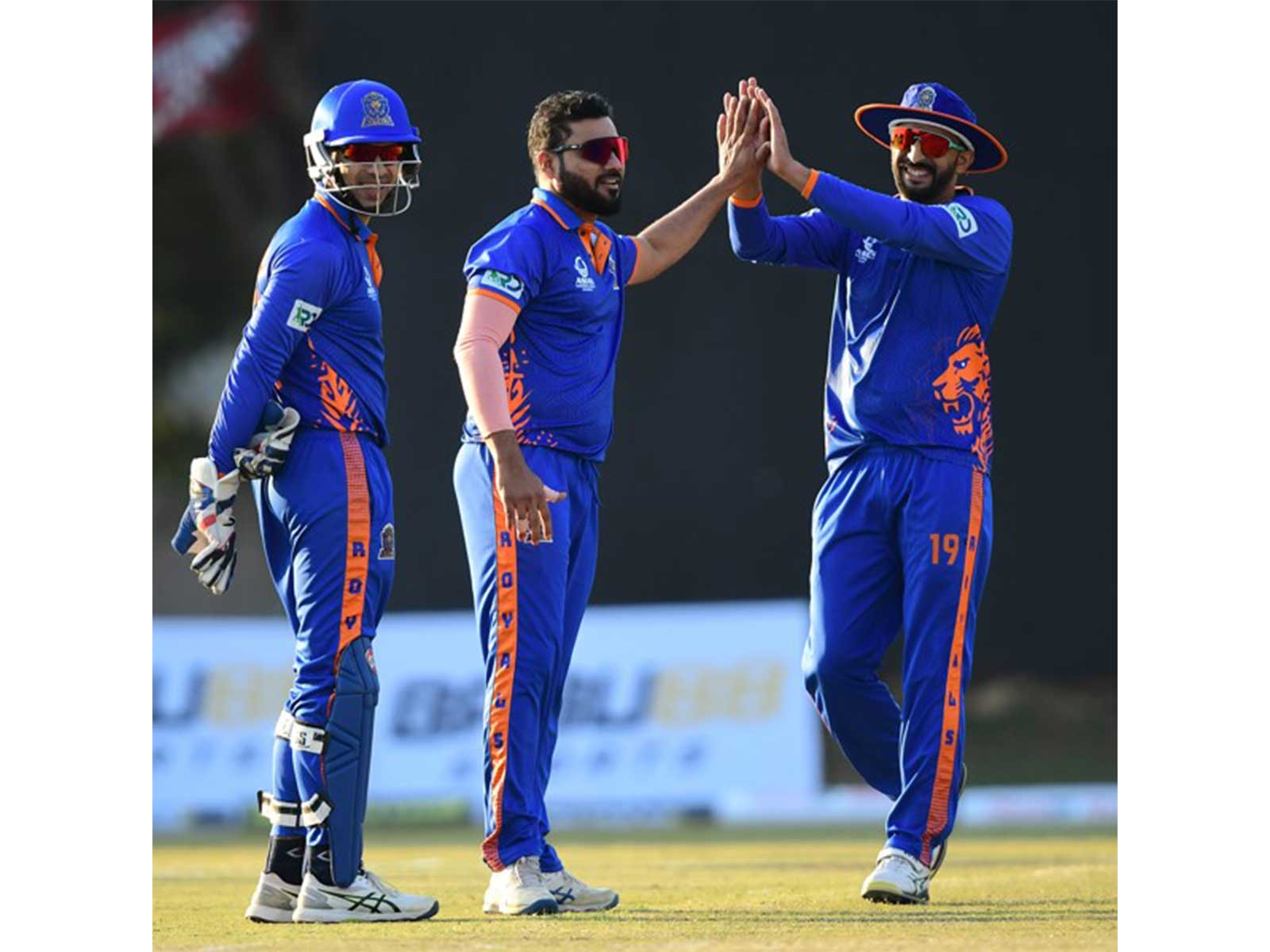 Indian Royals celebrate after beating Bangladesh Tigers during Asian Legends League (Image: ALL)