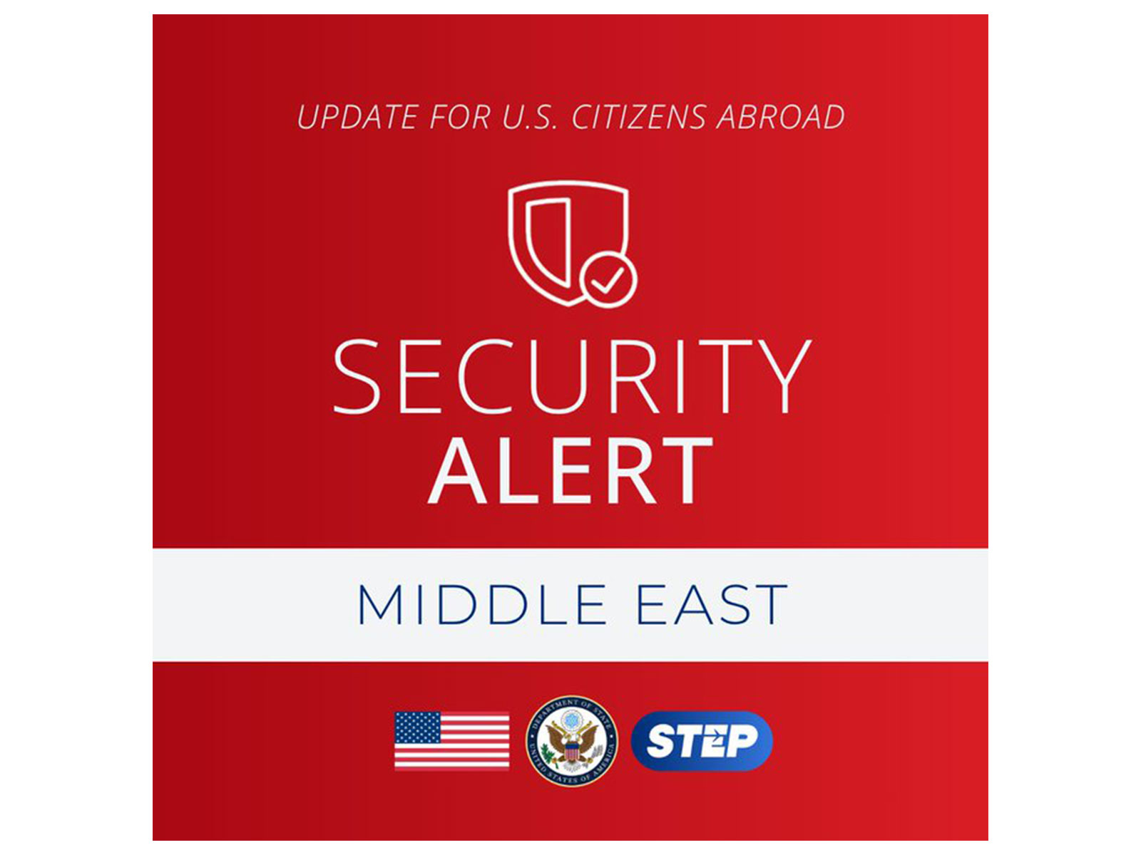 A US Department of State security alert urges American citizens in the Middle East to consider departing or be prepared to leave amid escalating regional tensions. (Photo: X/@TravelGov)