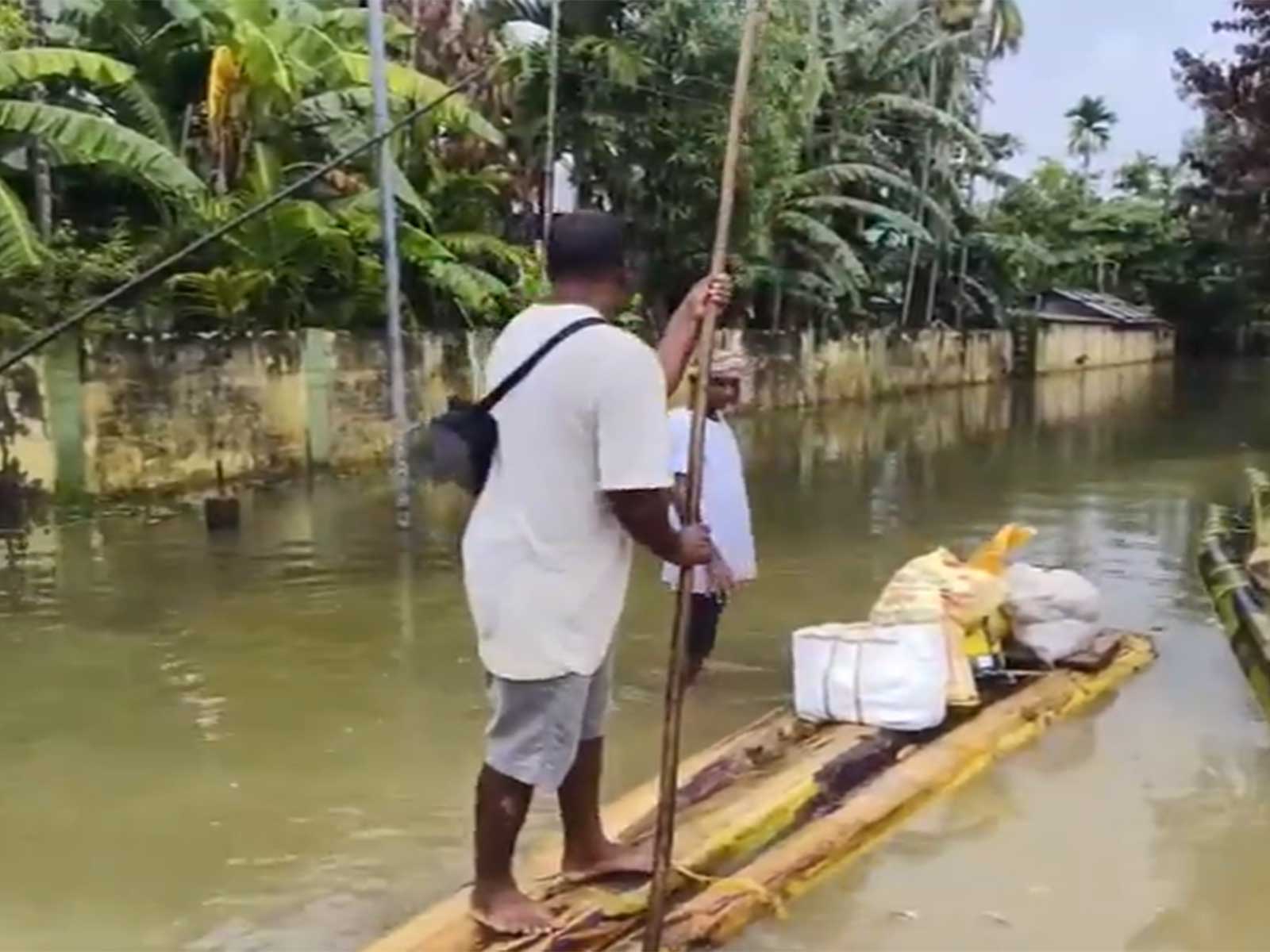 Flood situation in Assam's Sivasagar (Photo/ANI)