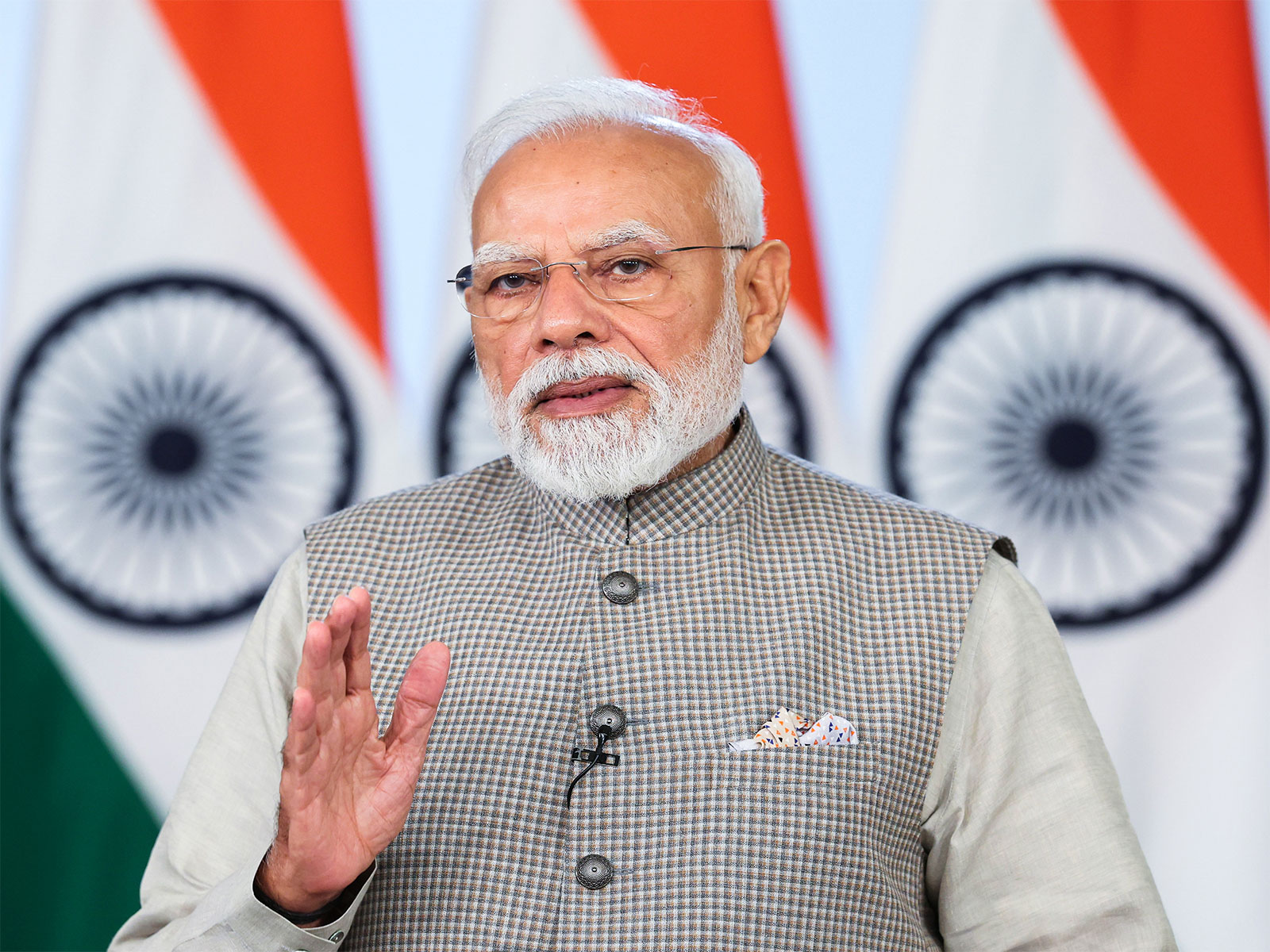 Prime Minister Narendra Modi addresses during the launch of the 'Nasha Mukta Yuva for Viksit Bharat Sankalp Abhiyaan' (Photo/ANI)