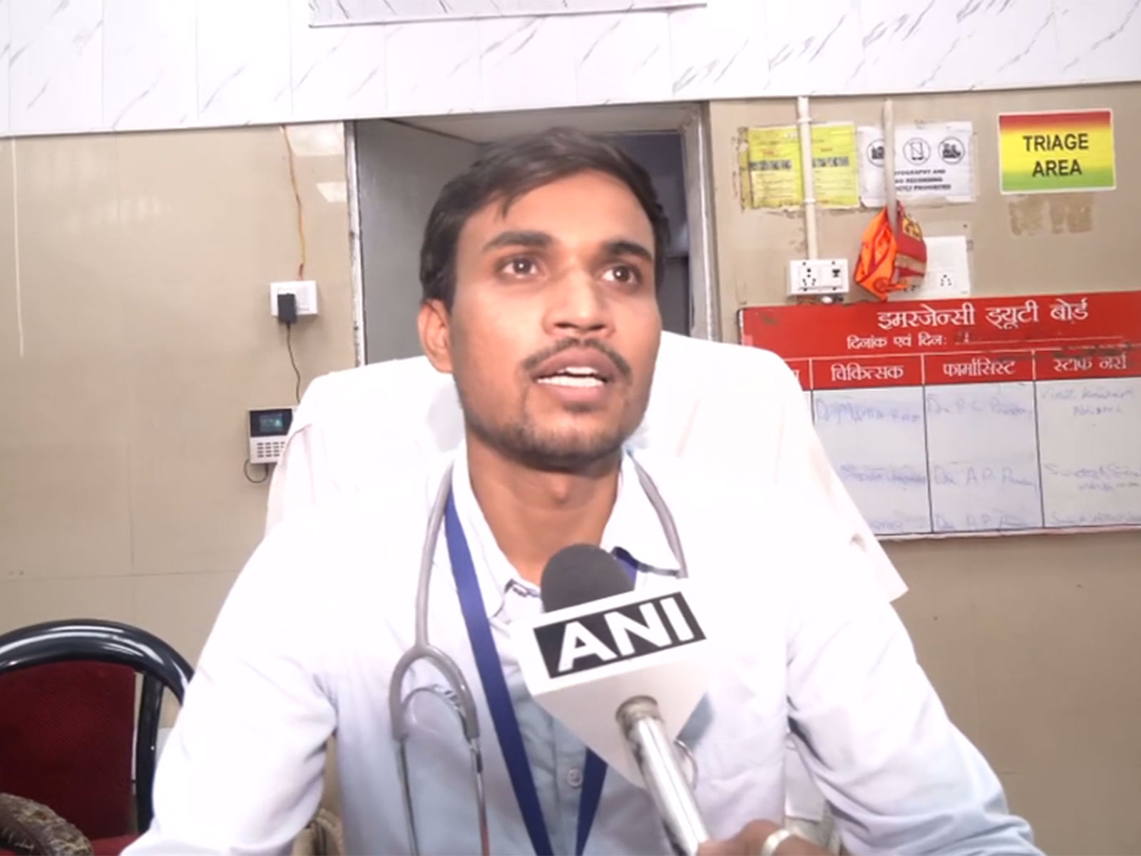 Dr Rahul Yadav, Emergency Medical Officer at Shri Ram Hospital, Ayodhya (Photo/ANI)