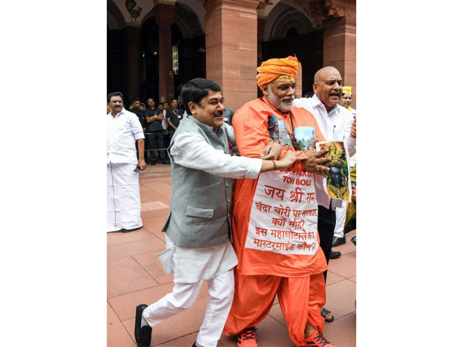 MP Pappu Yadav stages a skit in Parliament (Photo/ANI)