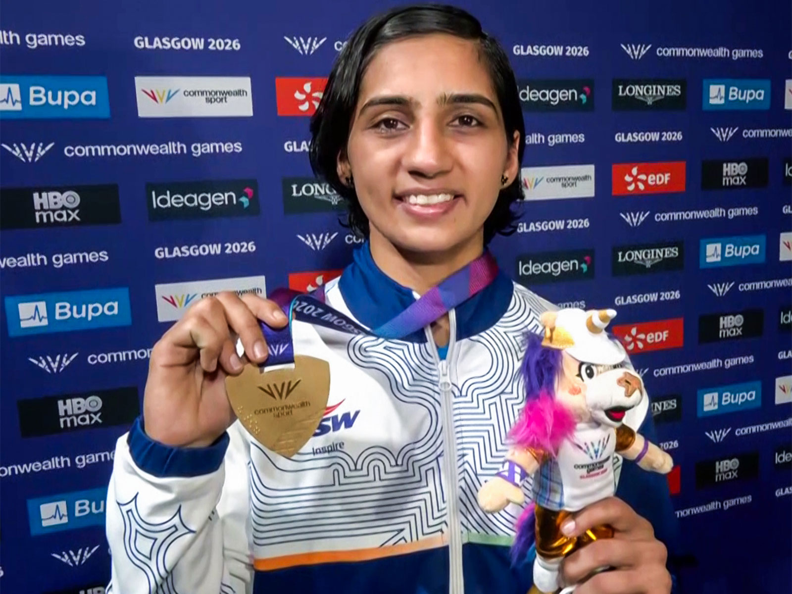 Boxer Preeti Pawar clinched gold medal in the women's 54 kg category at CWG 2026 (Photo: ANI)
