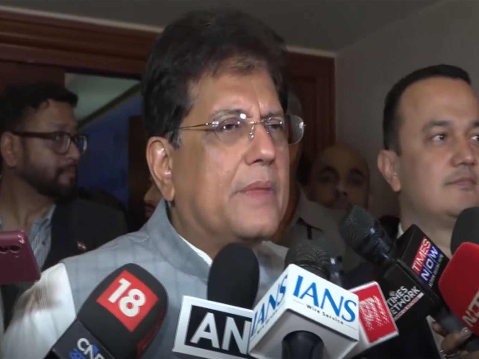 Piyush Goyal on the sidelines of the India-Uzbekistan Business Forum event (Photo/ANI)