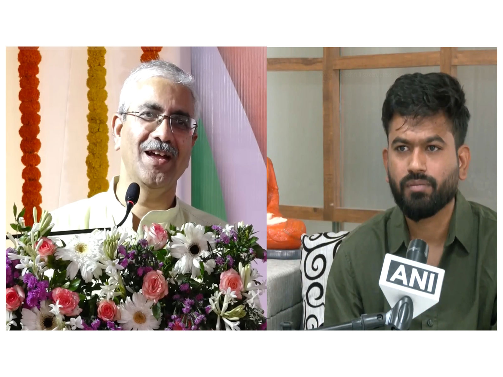 RSS leader Atul Limaye and CJP founder Abhijeet Dipke (Photo/ABVP/ANI)